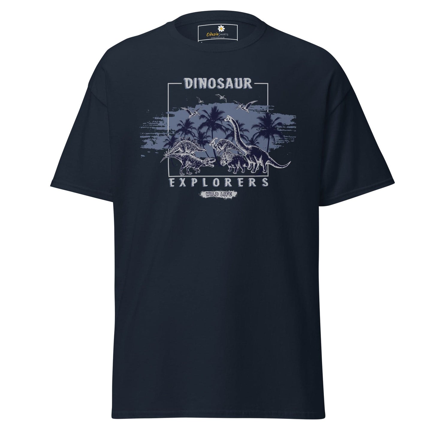 Unisex classic t-shirt - WILD LIFE DINOSAURUS - REGULAR - Navy / S