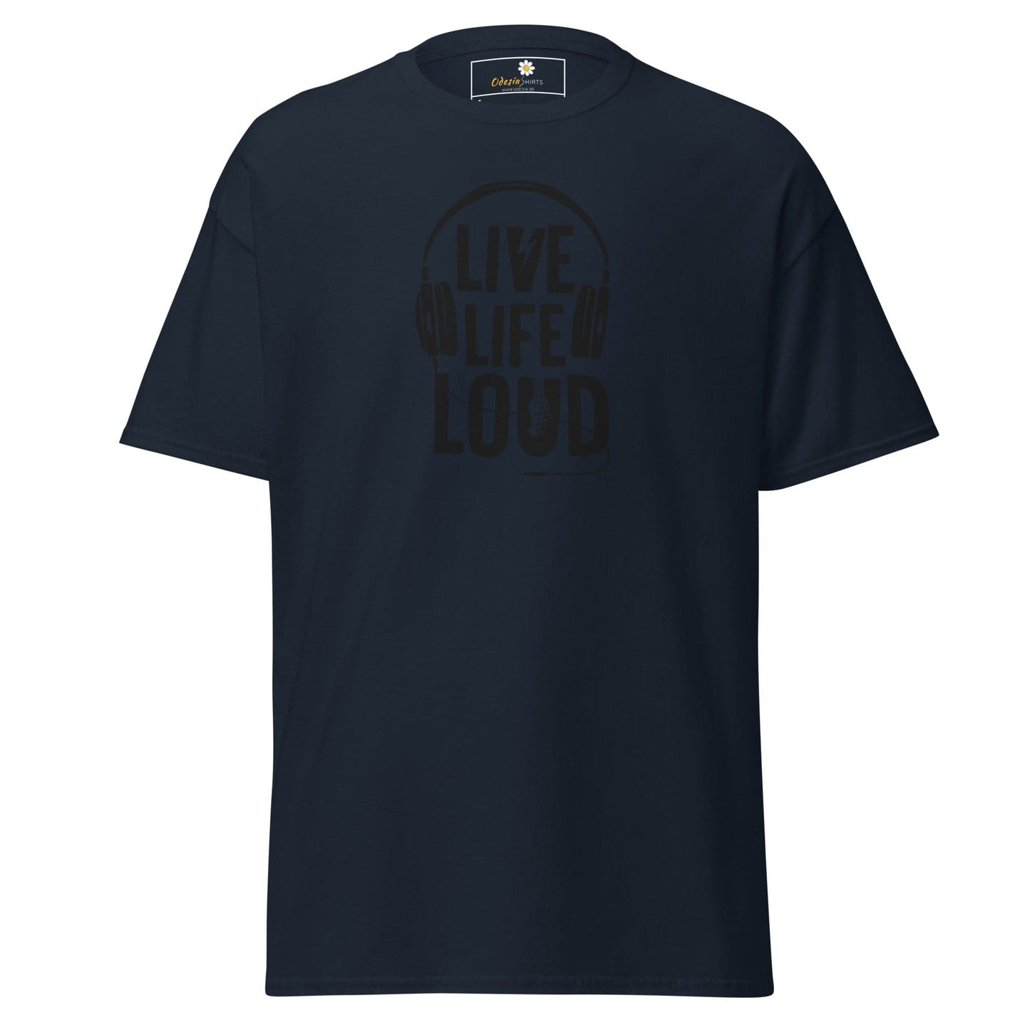 Unisex classic t-shirt - MUSIC LIVE LIFE LOUD - REGULAR - Navy / S