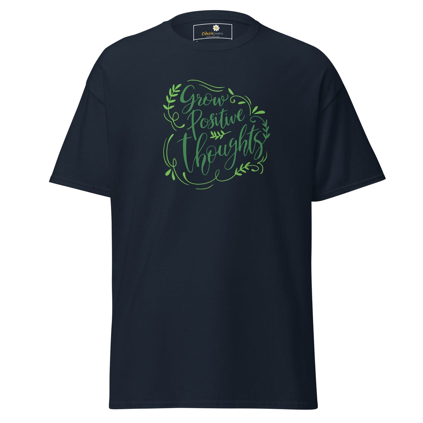 Unisex classic t-shirt - TEXT POSITIVE GROW THOUGHTS - REGULAR - Navy / S