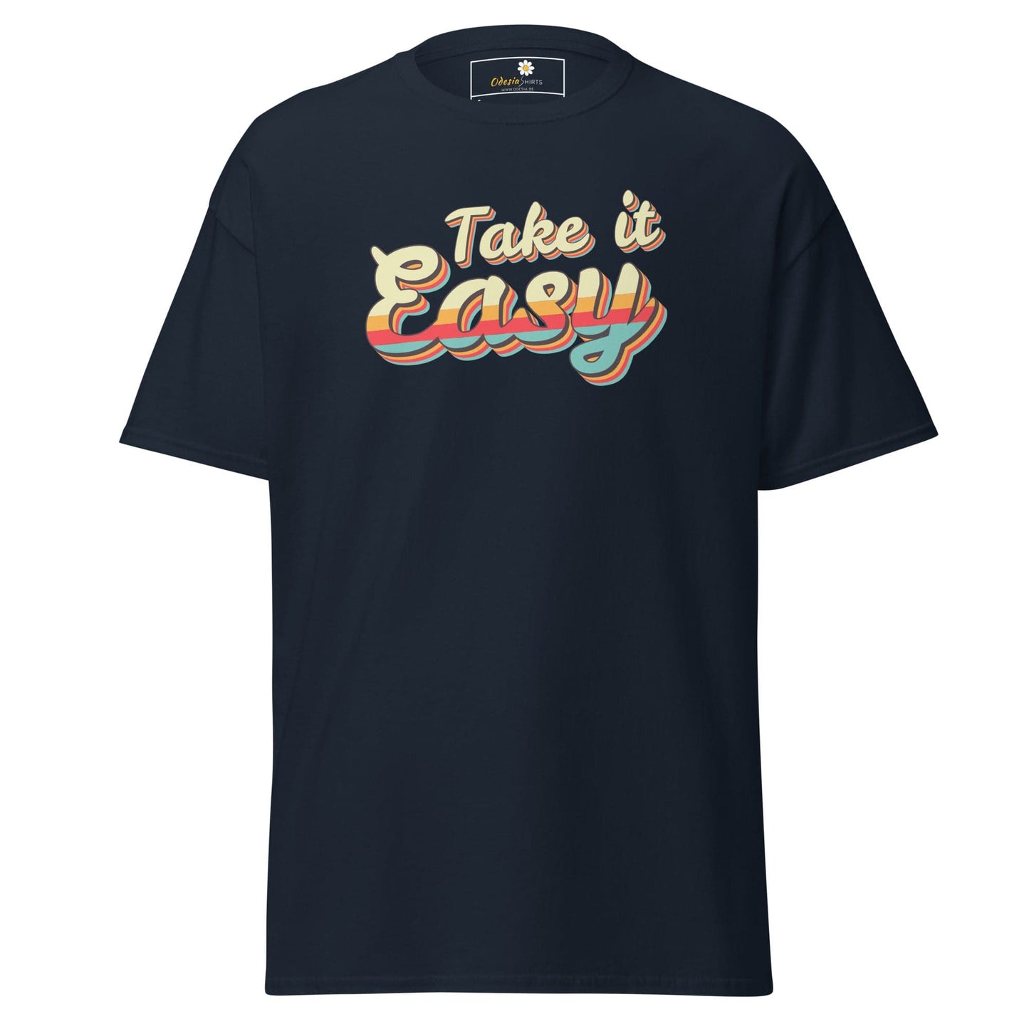 Unisex classic t-shirt - TEXT TAKE IT EASY - REGULAR - Navy / S