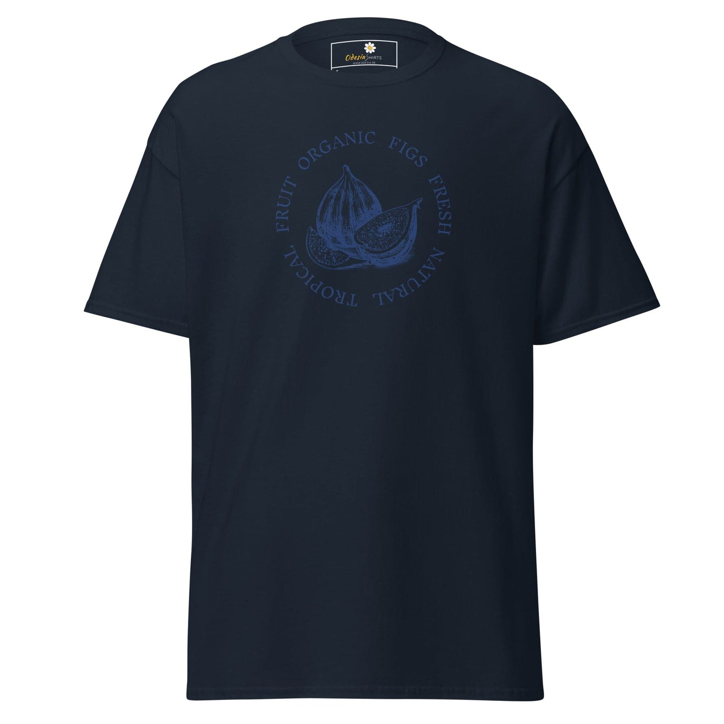Navy blue t-shirt displayed in T-SHIRT DESIGN TEE for men and women, sizes S to XL
