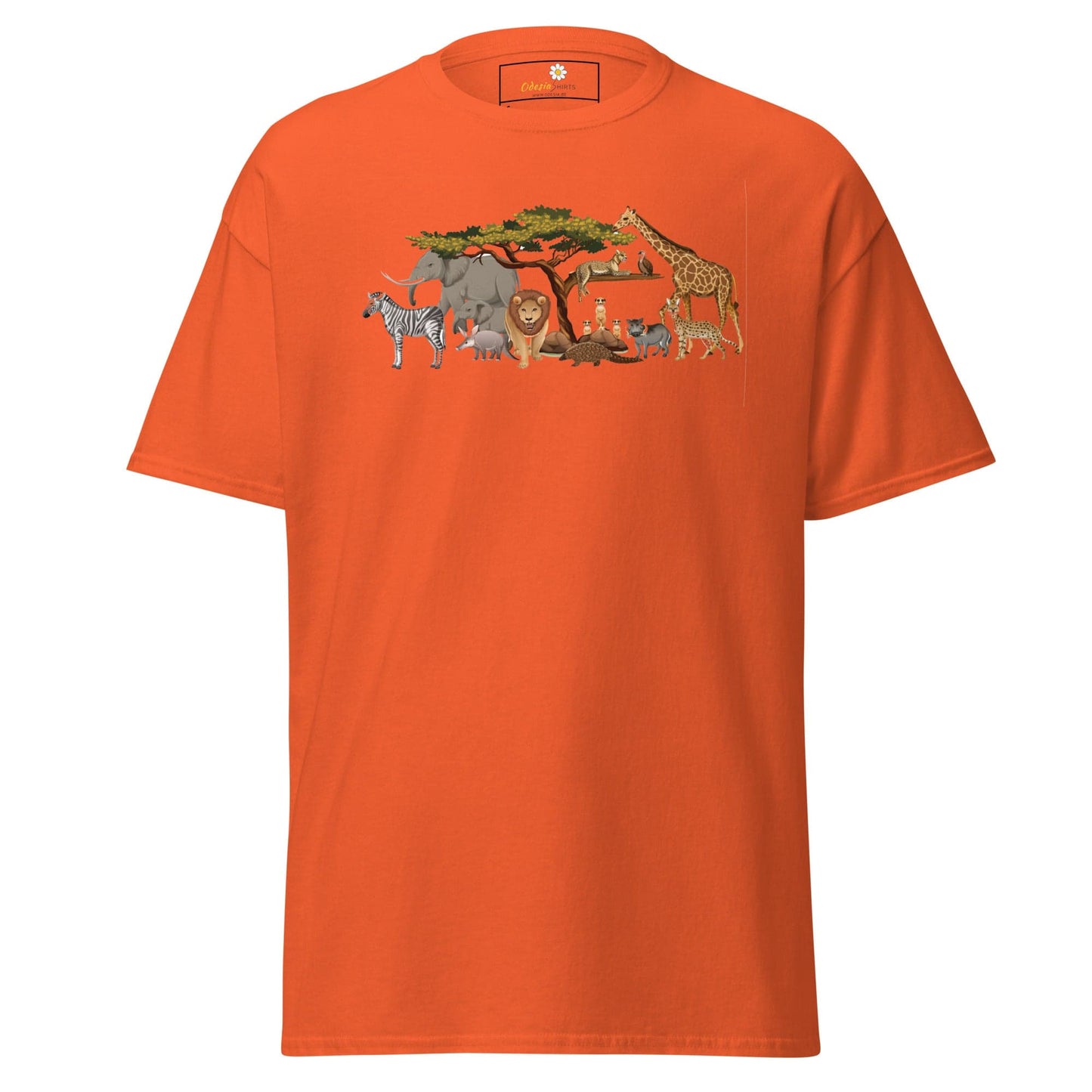 Unisex classic t-shirt - WILD LIFE ANIMALS - REGULAR - Orange / S