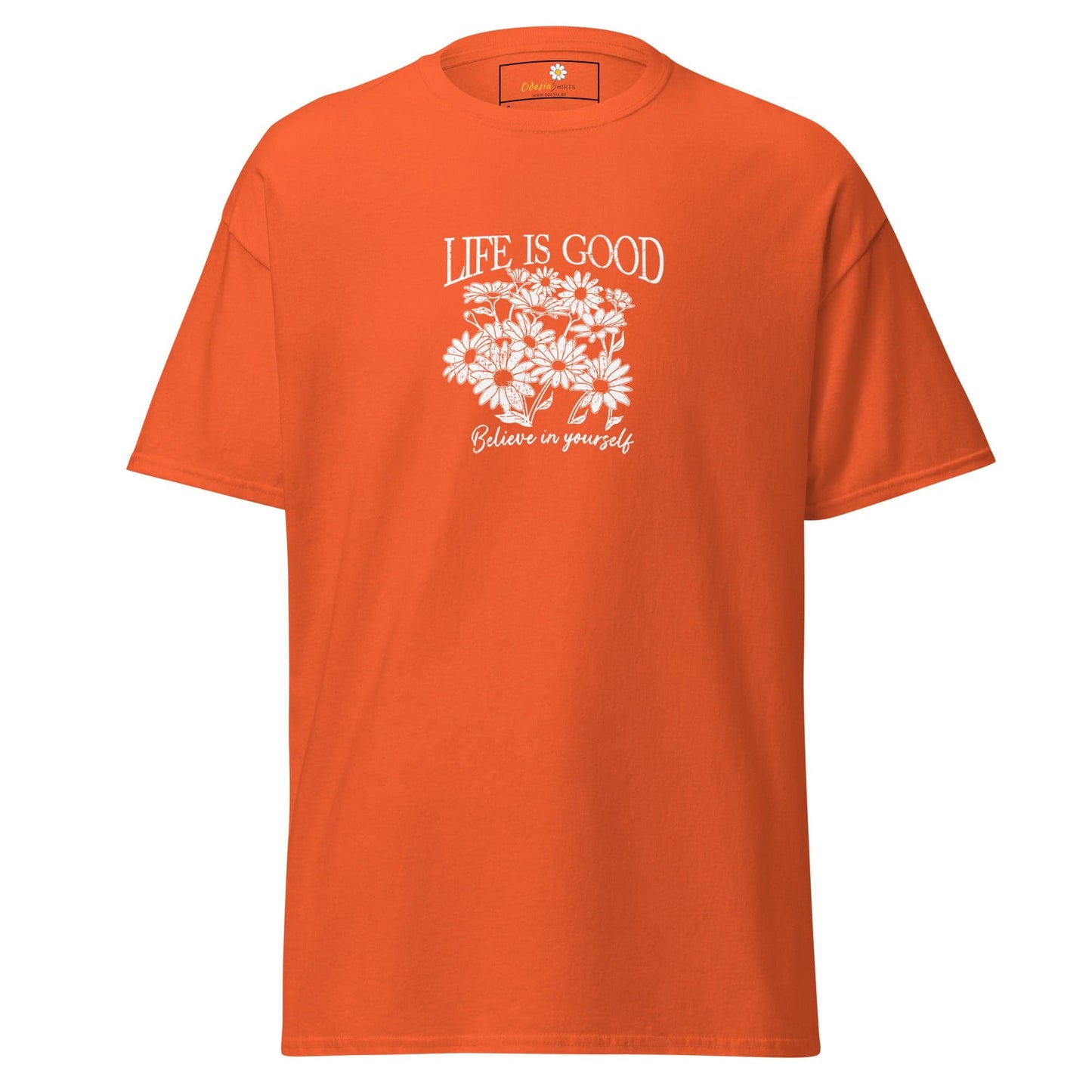 Unisex classic t-shirt - POSITIVE LIFE IS GOOD - REGULAR - Orange / S