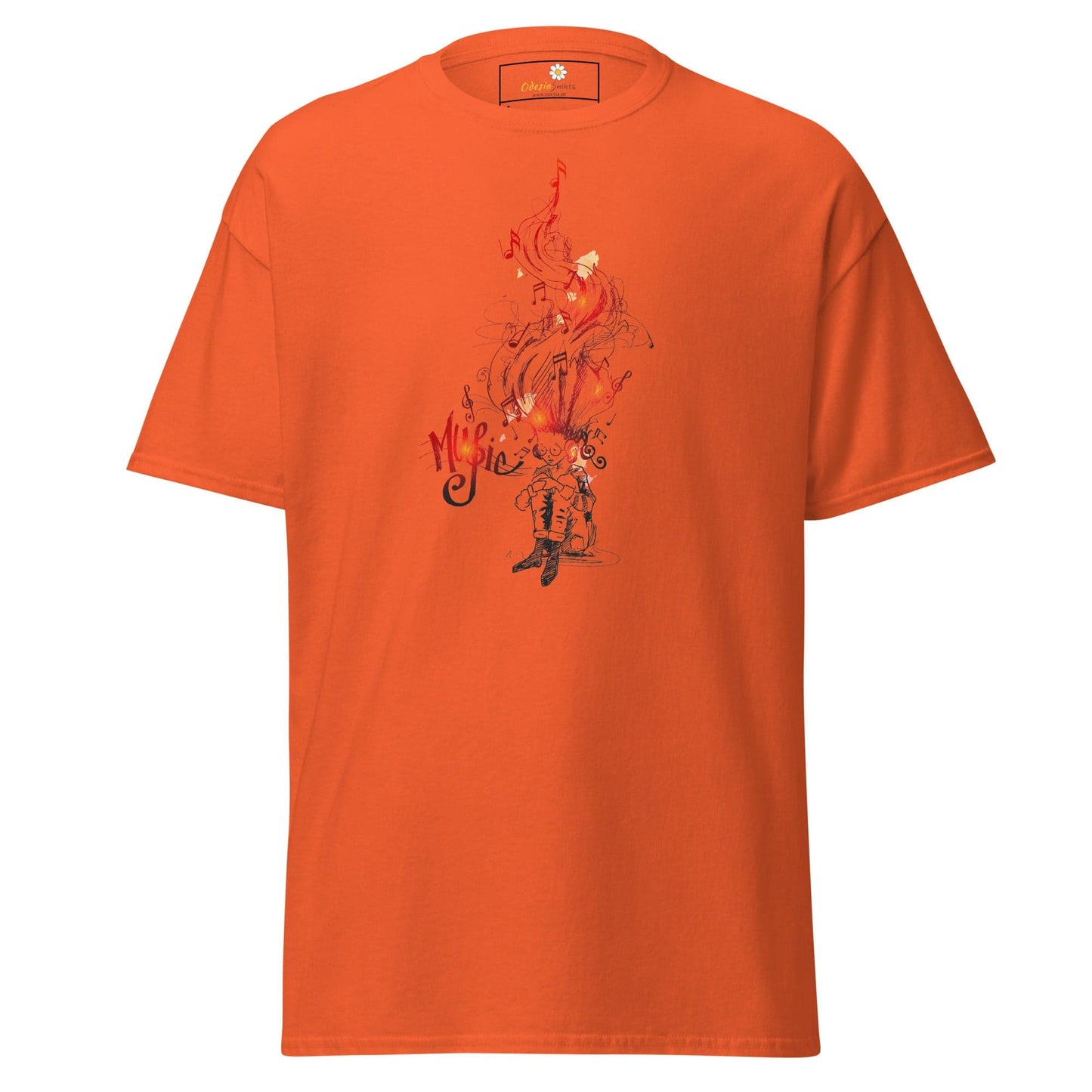 Unisex classic t-shirt - MUSIC GUY THOUGHTS - REGULAR - Orange / S