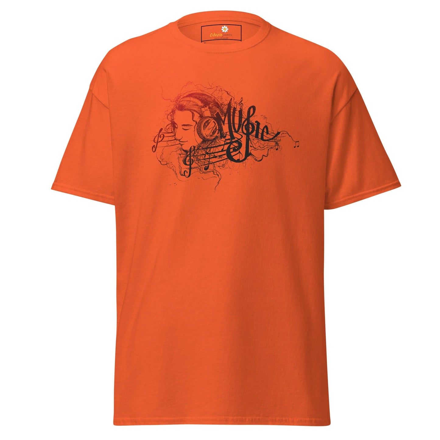Unisex classic t-shirt - MUSIC GIRL HEADPHONE - REGULAR - Orange / S