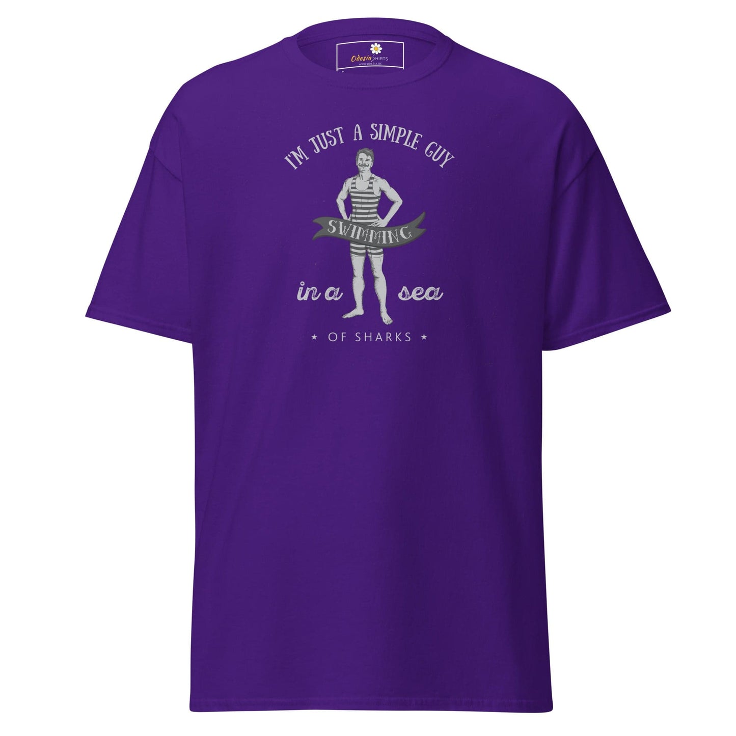 Unisex classic t-shirt - FUN SIMPLE GUY SEA SHARKS - REGULAR - Purple / S