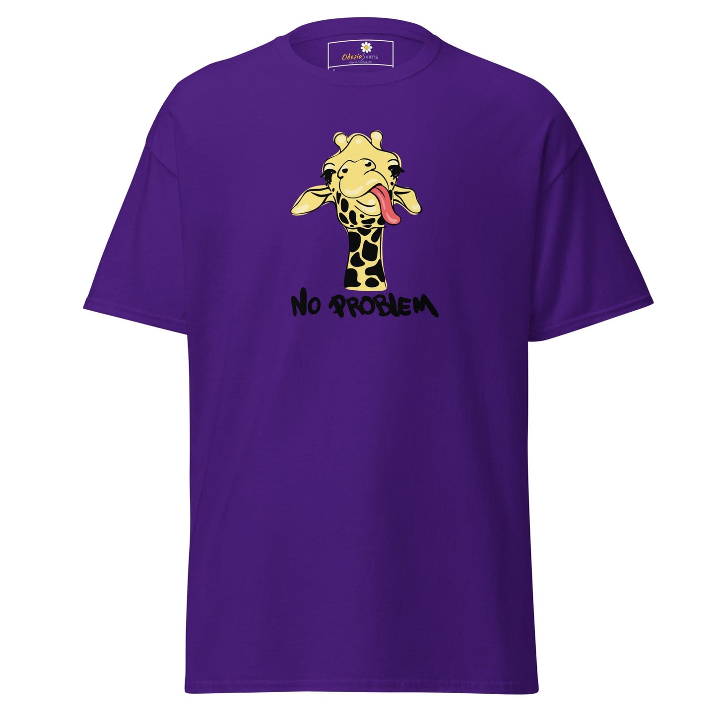Unisex classic t-shirt - FUN GIRAF NO PROBLEM - REGULAR - Purple / S