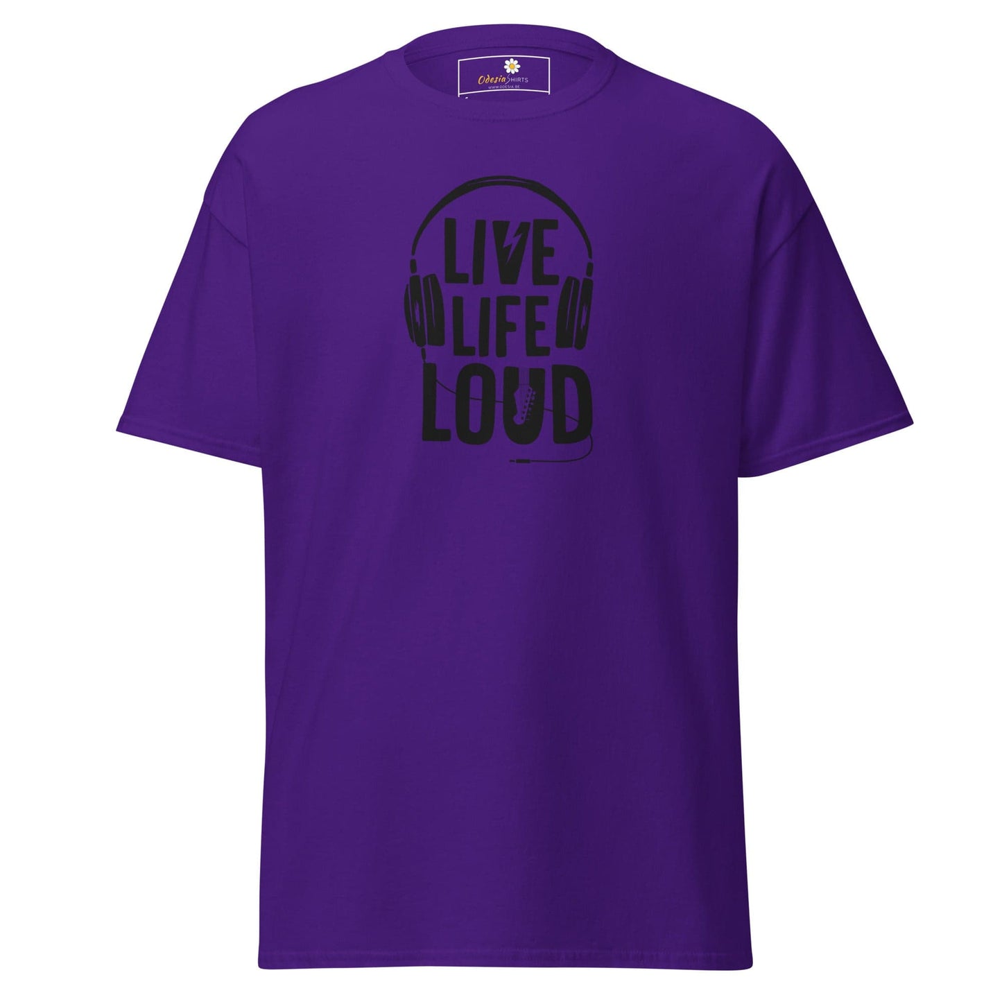 Unisex classic t-shirt - MUSIC LIVE LIFE LOUD - REGULAR - Purple / S