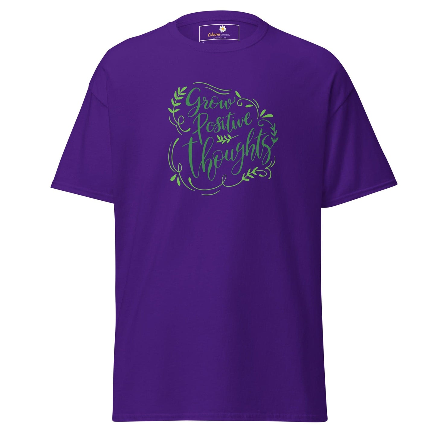 Unisex classic t-shirt - TEXT POSITIVE GROW THOUGHTS - REGULAR - Purple / S