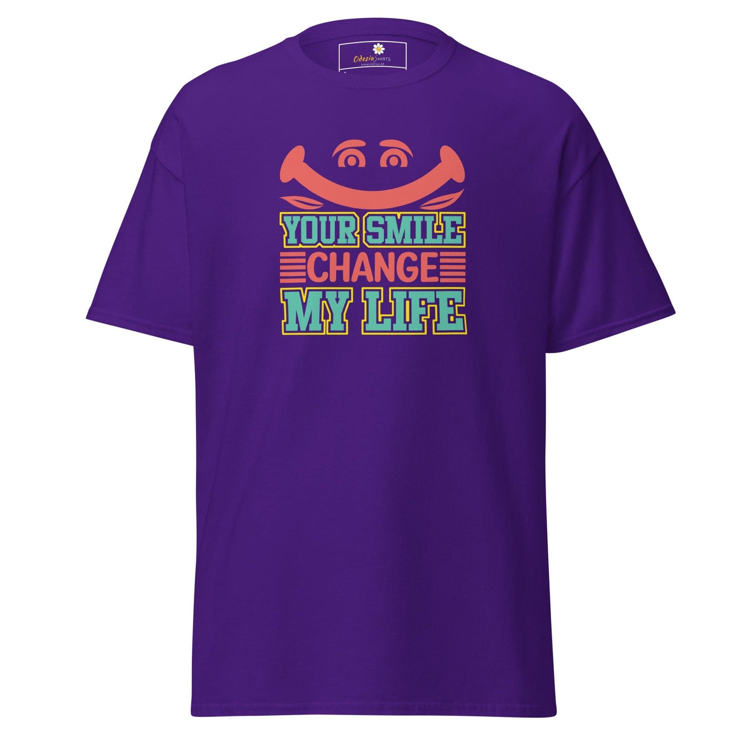 Unisex classic t-shirt - TEXT YOUR SMILE CHANGE - REGULAR - Purple / S