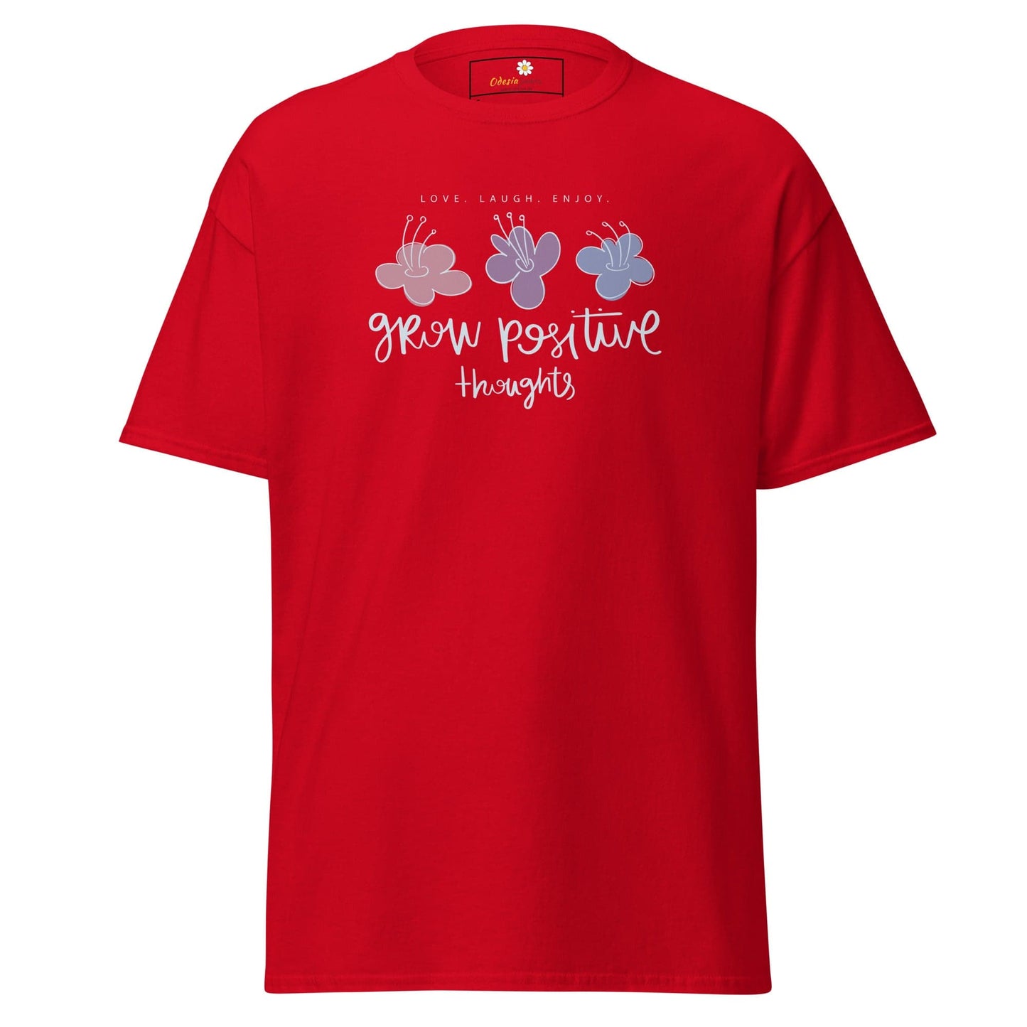 Unisex classic t-shirt - POSITIVE GROW THOUGHTS - REGULAR - Red / S