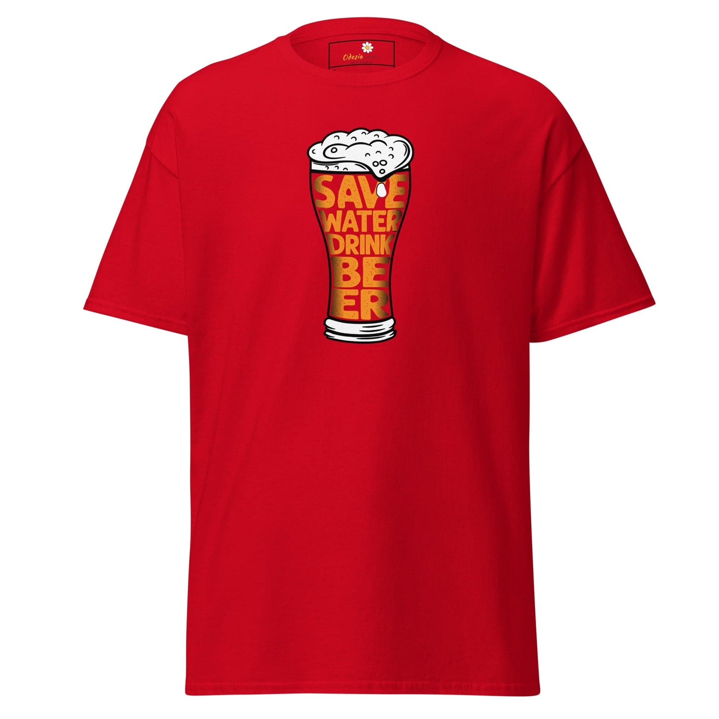 Unisex classic t-shirt - FUN SAVE WATER DRINK BEER - REGULAR - Red / S