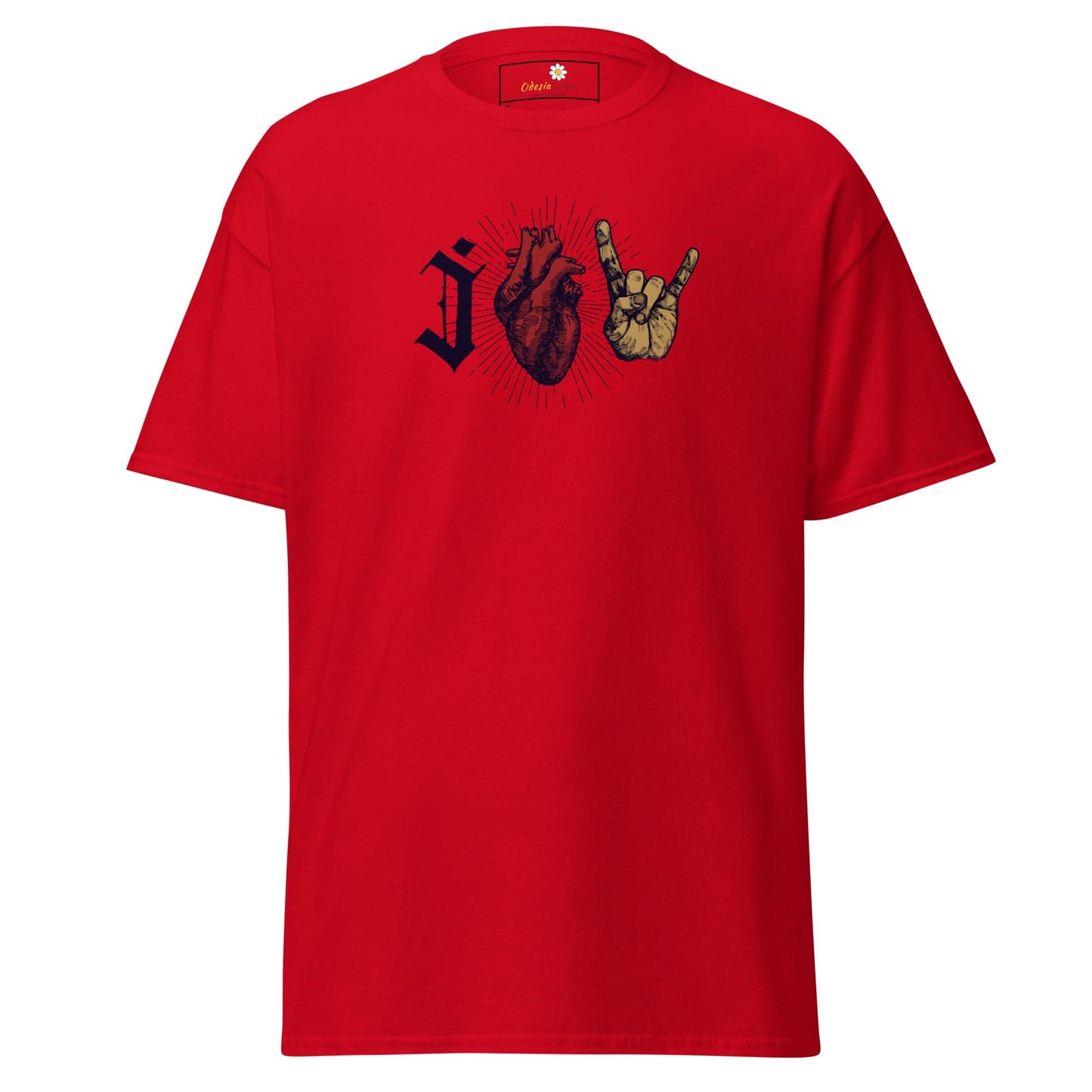 Unisex classic t-shirt - MUSIC I LOVE ROCK AND ROLL - REGULAR - Red / S