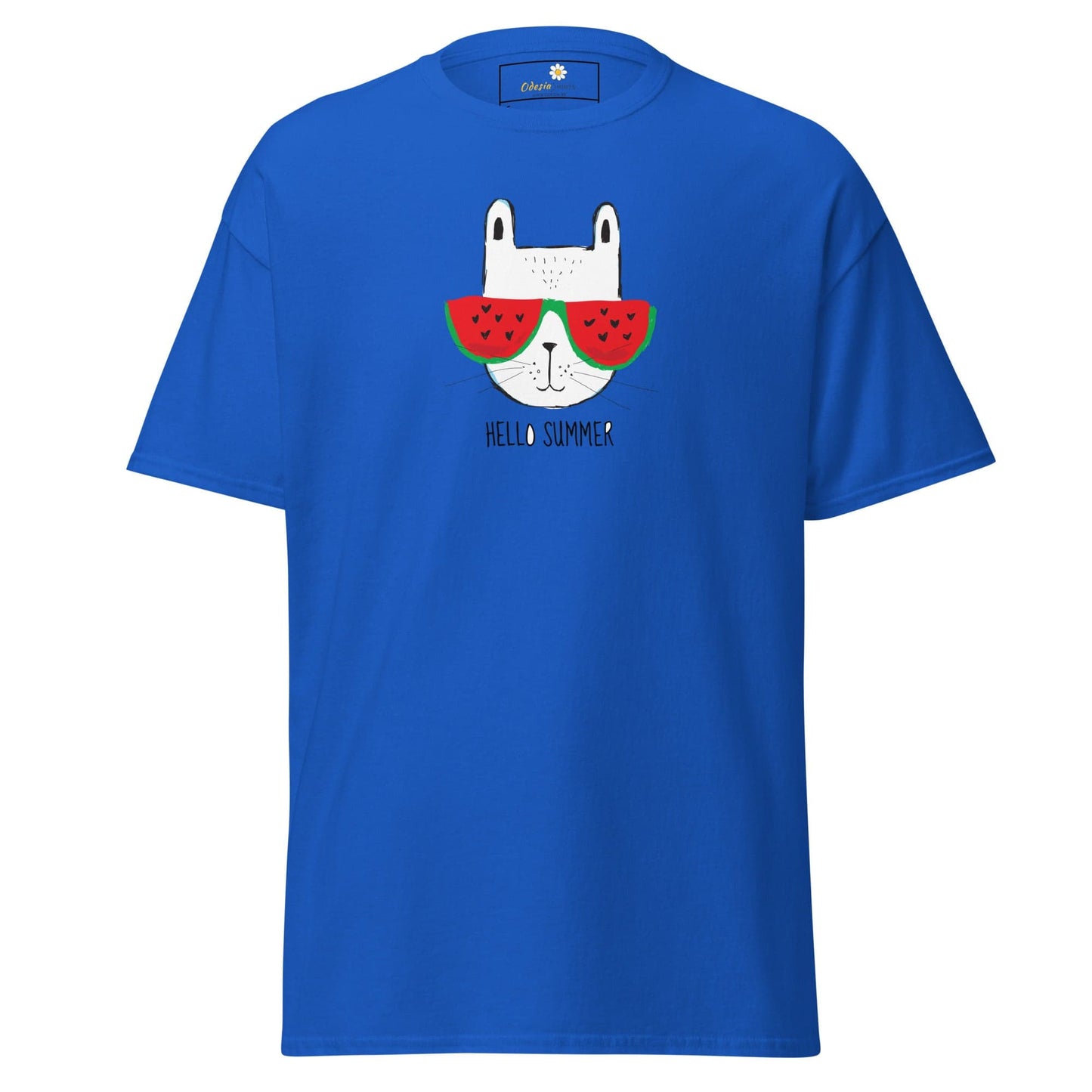 Unisex classic t-shirt - SUMMER HELLO CAT - REGULAR - Royal / S