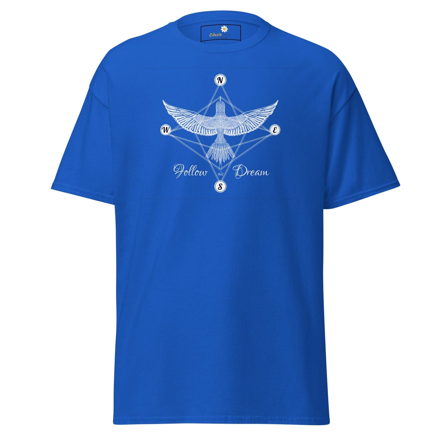 Blue t-shirt with bird design from T-SHIRT DESIGN TEE for men and women in sizes S to XL