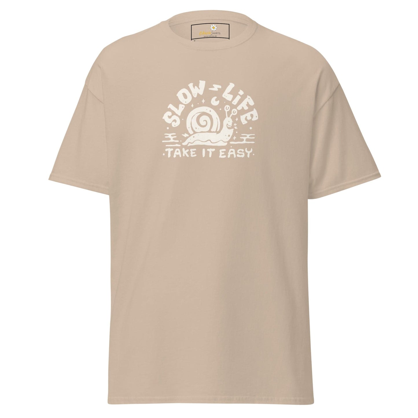 Unisex classic t-shirt - FUN SLOW LIFE EASY - REGULAR - Sand / S