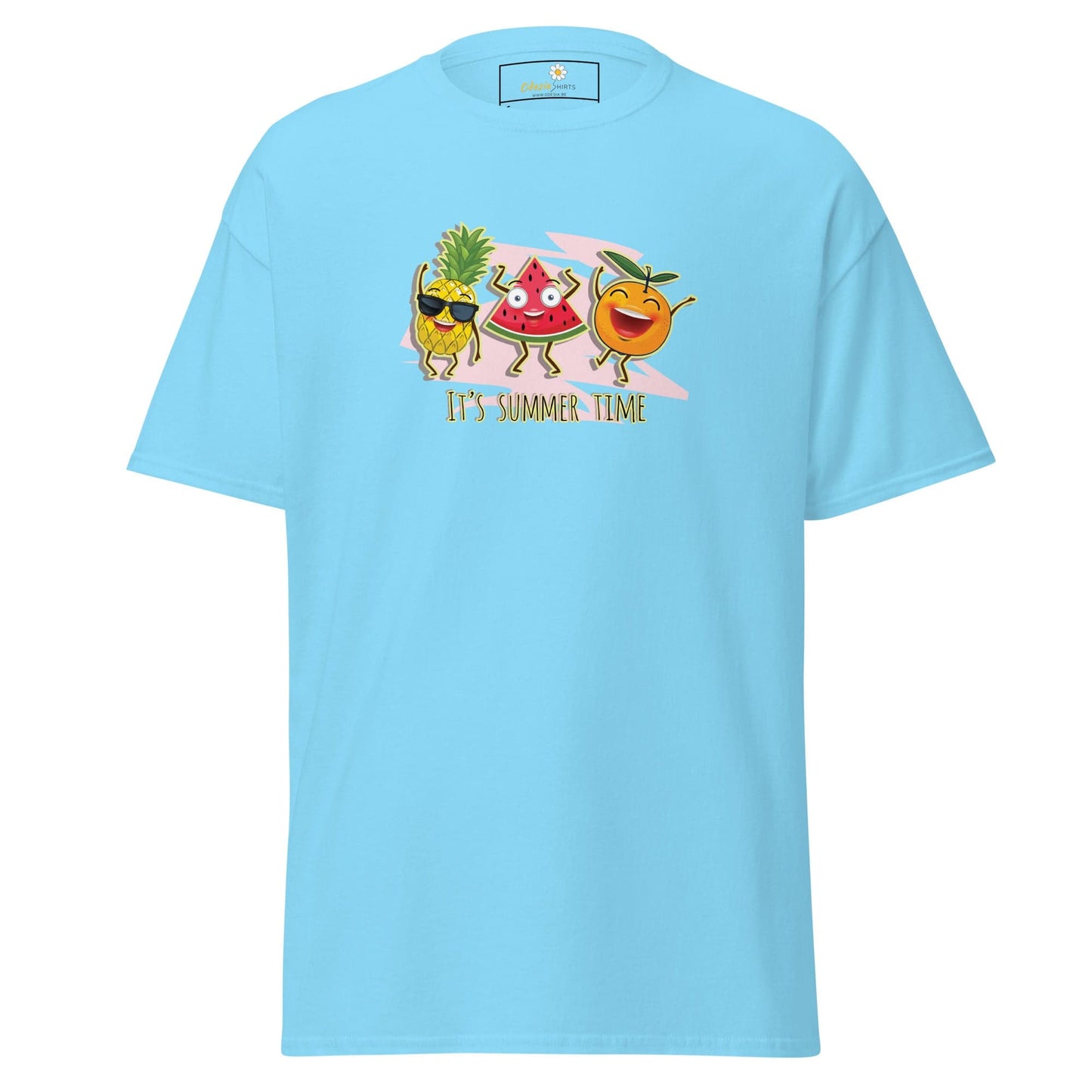 Unisex classic t-shirt - ORGANIC FRUIT SMILING - REGULAR - Sky / S
