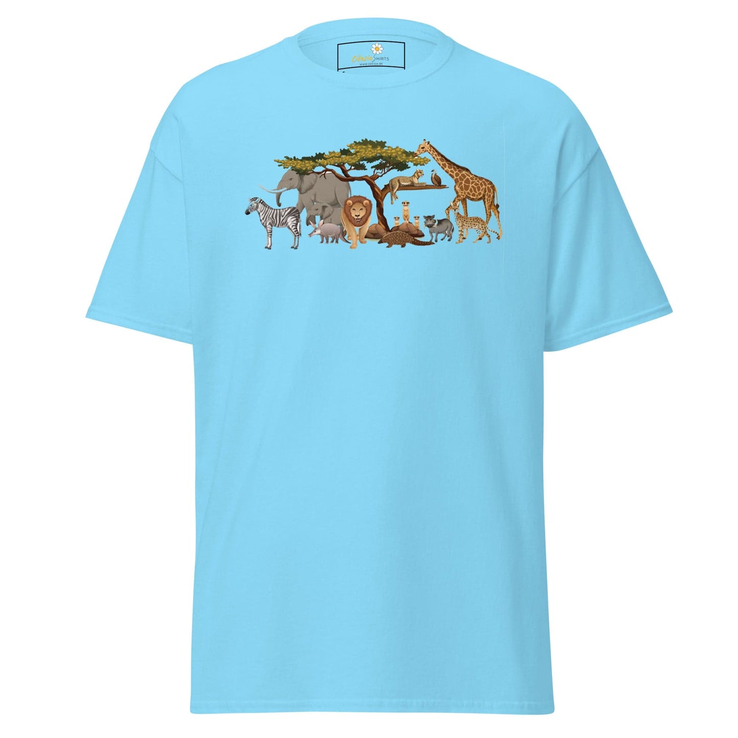 Unisex classic t-shirt - WILD LIFE ANIMALS - REGULAR - Sky / S