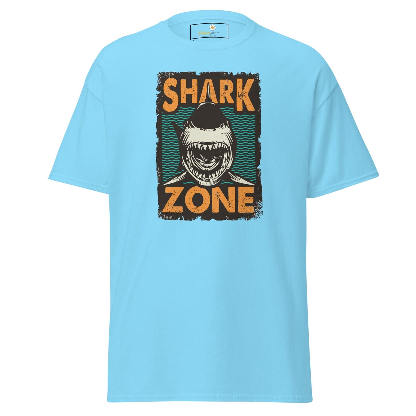 Unisex classic t-shirt - WILD LIFE SHARK ZONE - REGULAR - Sky / S