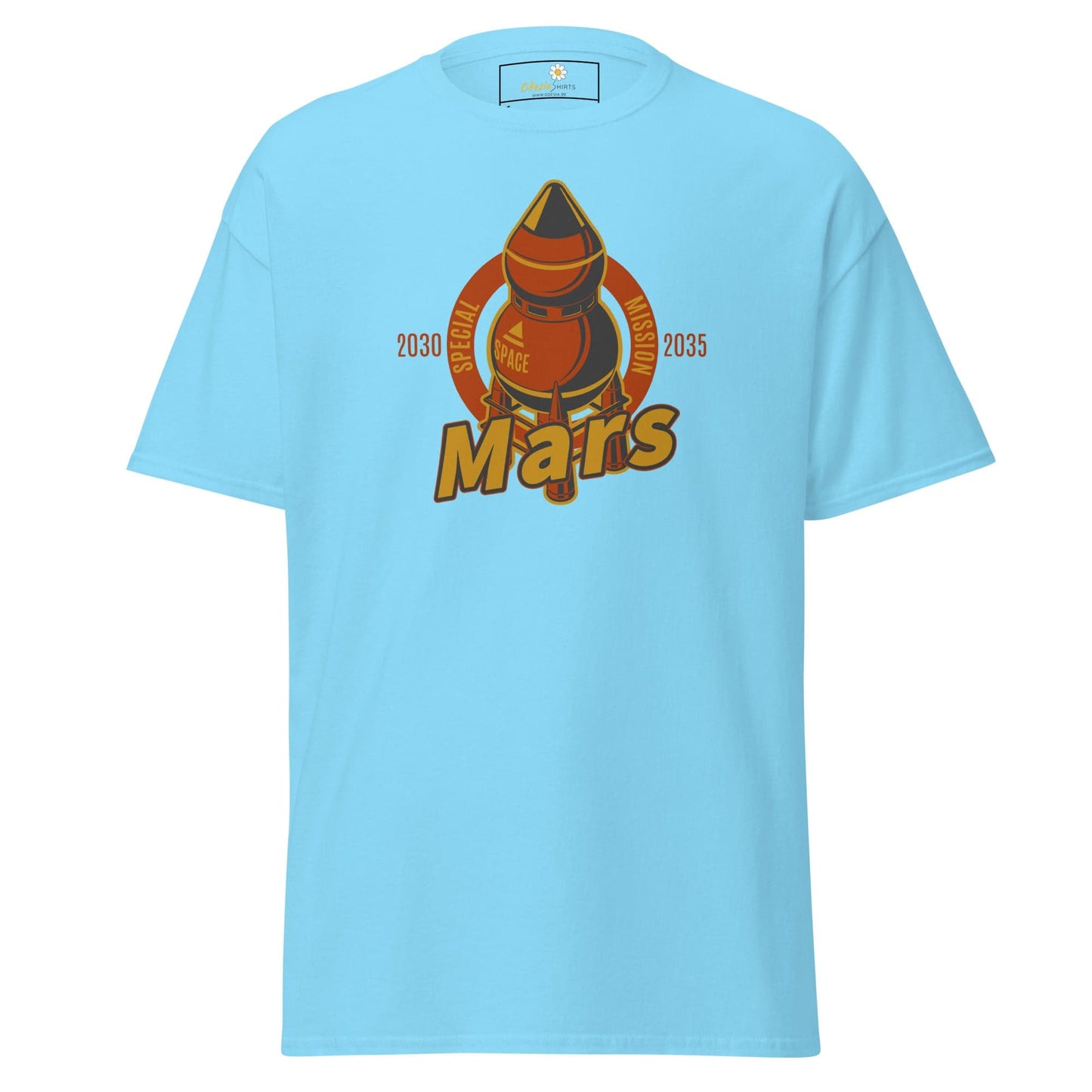 Unisex classic t-shirt - SPACE MARS TRAVEL - REGULAR - Sky / S