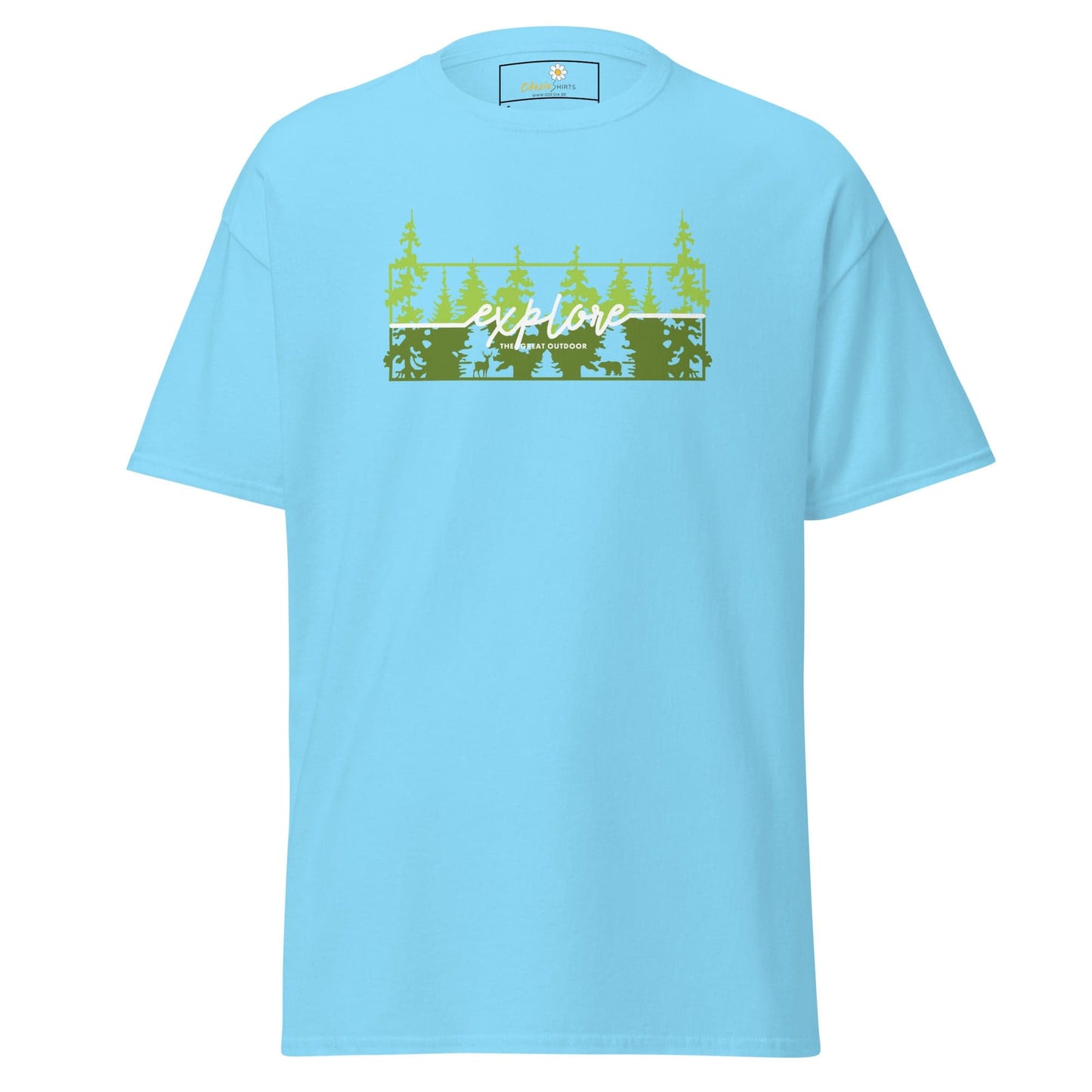 Unisex classic t-shirt - ADVENTURE EXPLORE TREES- REGULAR - Sky / S