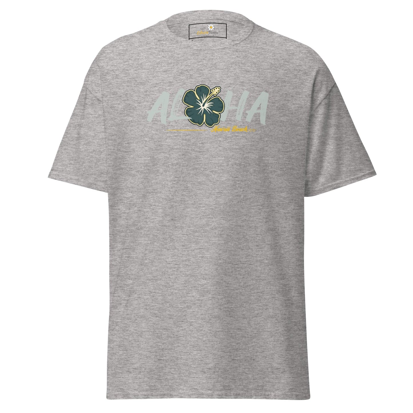 Gray T-shirt with floral design for Men and Women in sizes S to XL