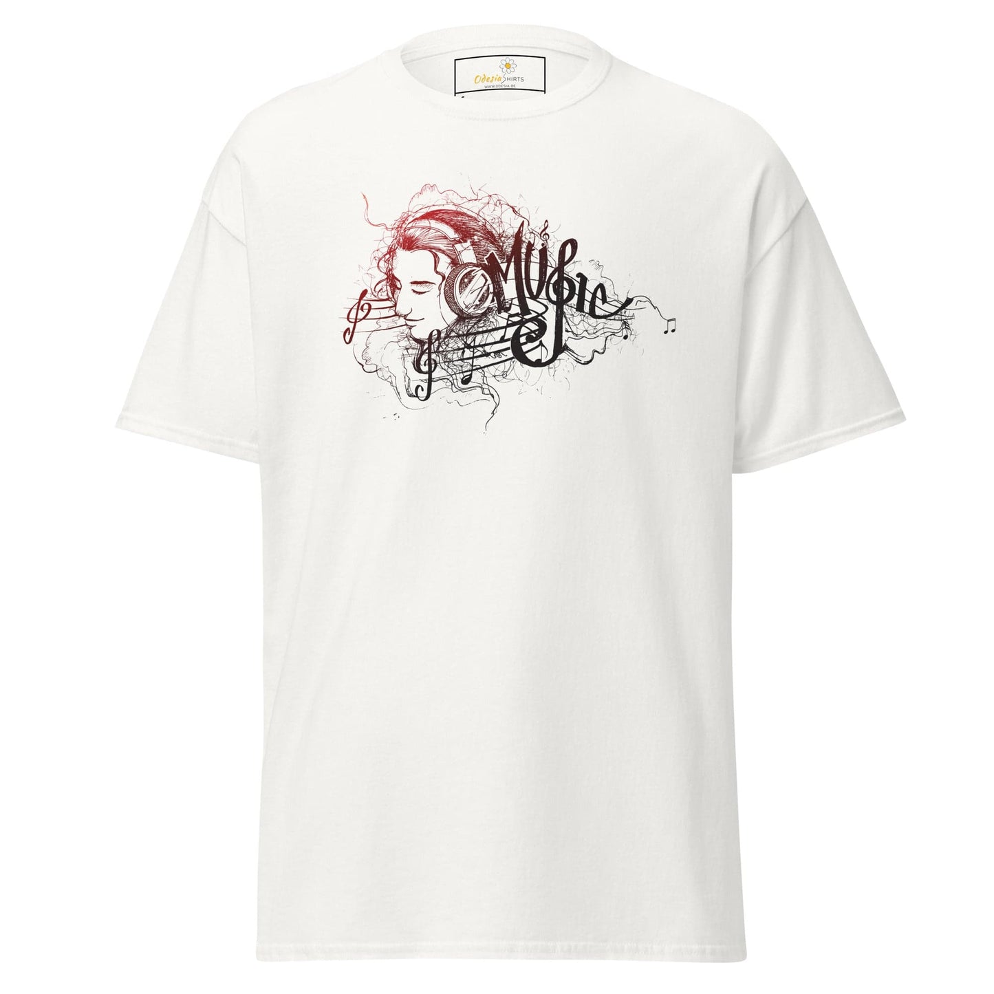 Unisex classic t-shirt - MUSIC GIRL HEADPHONE - REGULAR - White / S