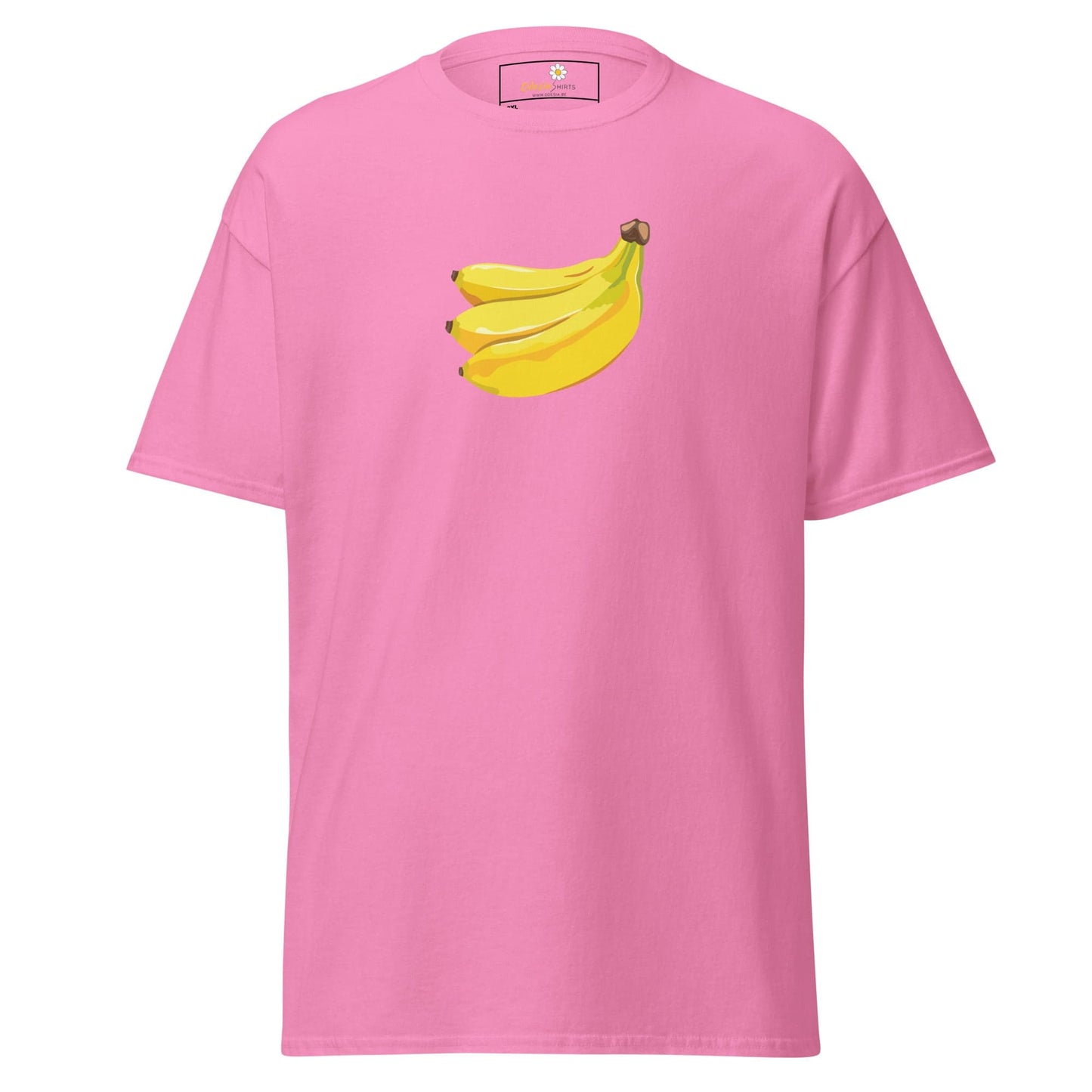 Pink T-shirt featuring a banana graphic for Men and Women in 2XL to 5XL sizes