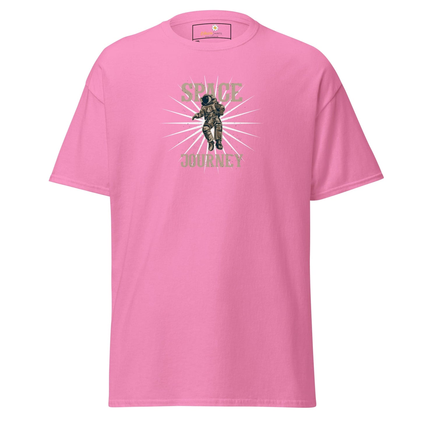 Pink T-Shirt with Astronaut Graphic for Men and Women in 2XL-5XL sizes