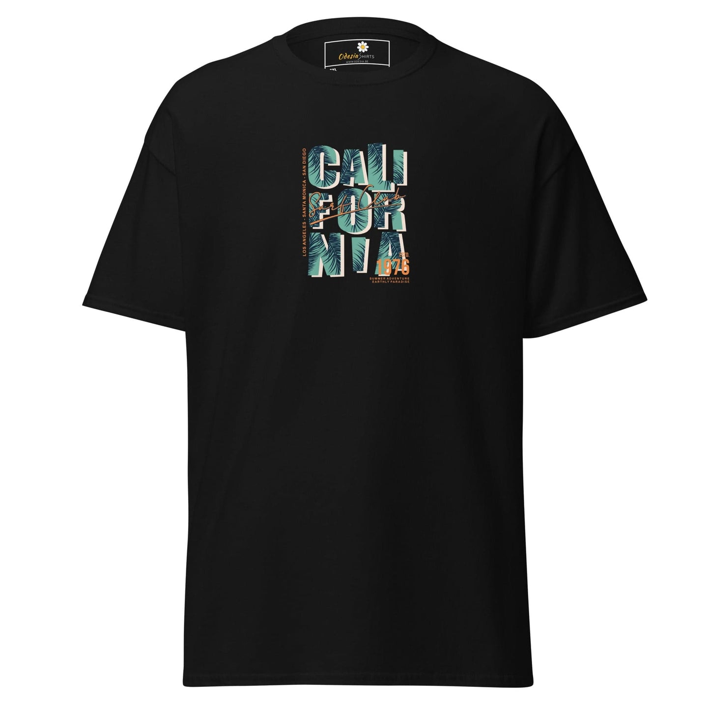 Black t-shirt with California graphic.