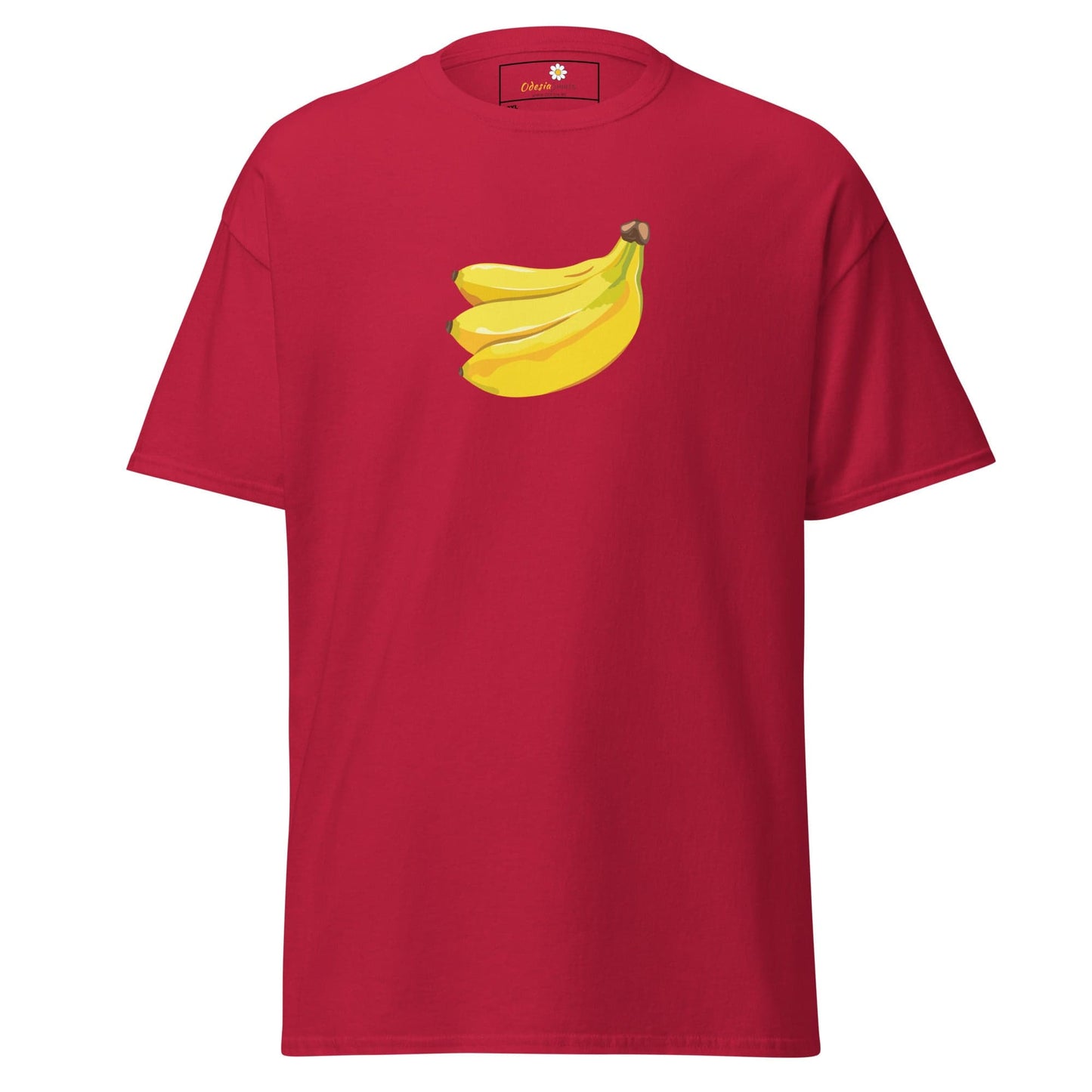 Red T-shirt with banana graphic for Men and Women in sizes 2XL to 5XL