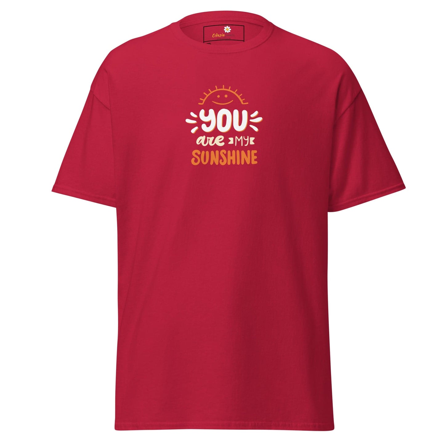 Red T-shirt with You Are My Sunshine graphic from T-Shirts Design Tee Men Women collection