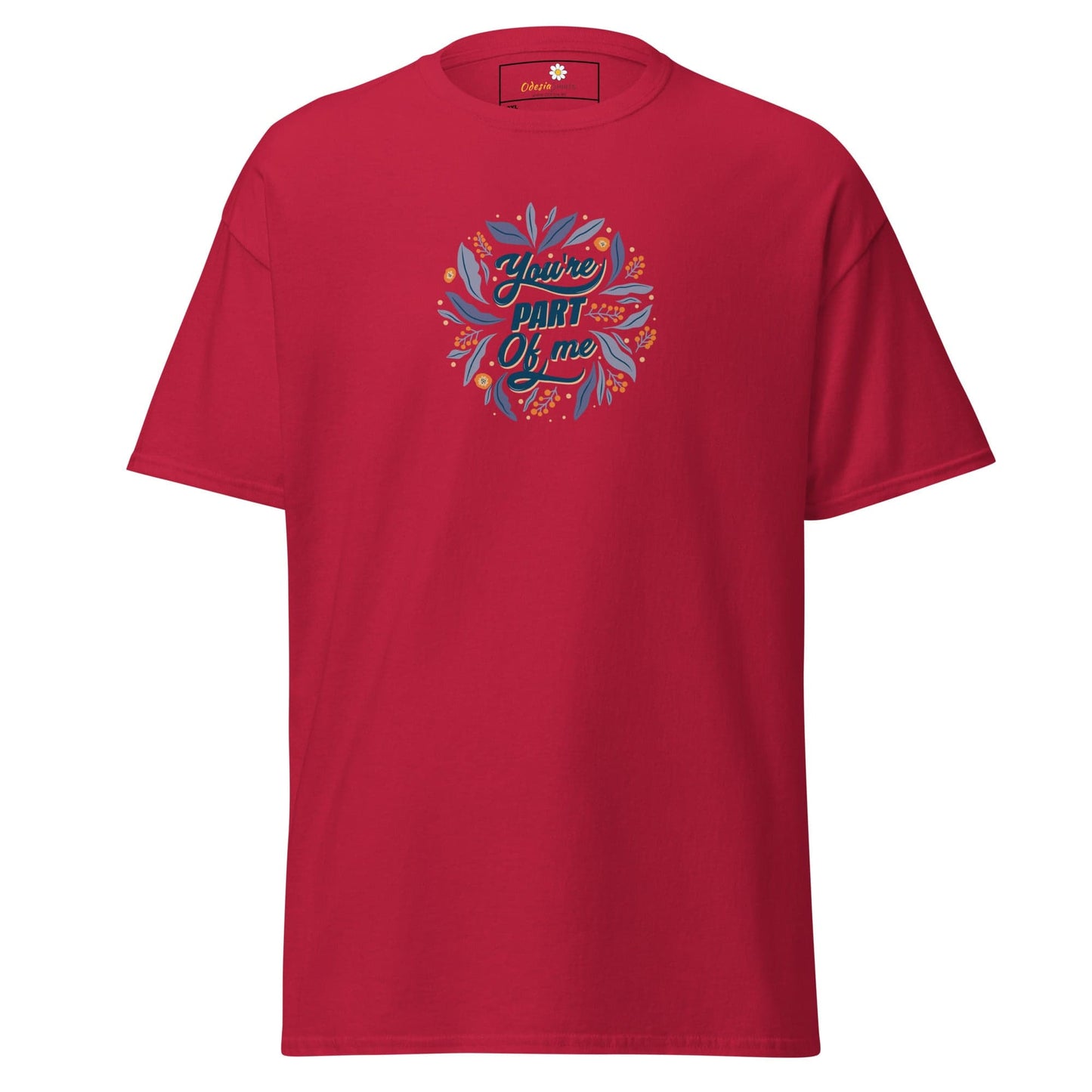 Red T-shirt with floral design from T-SHIRT DESIGN TEE for MEN and WOMEN in sizes 2XL to 5XL