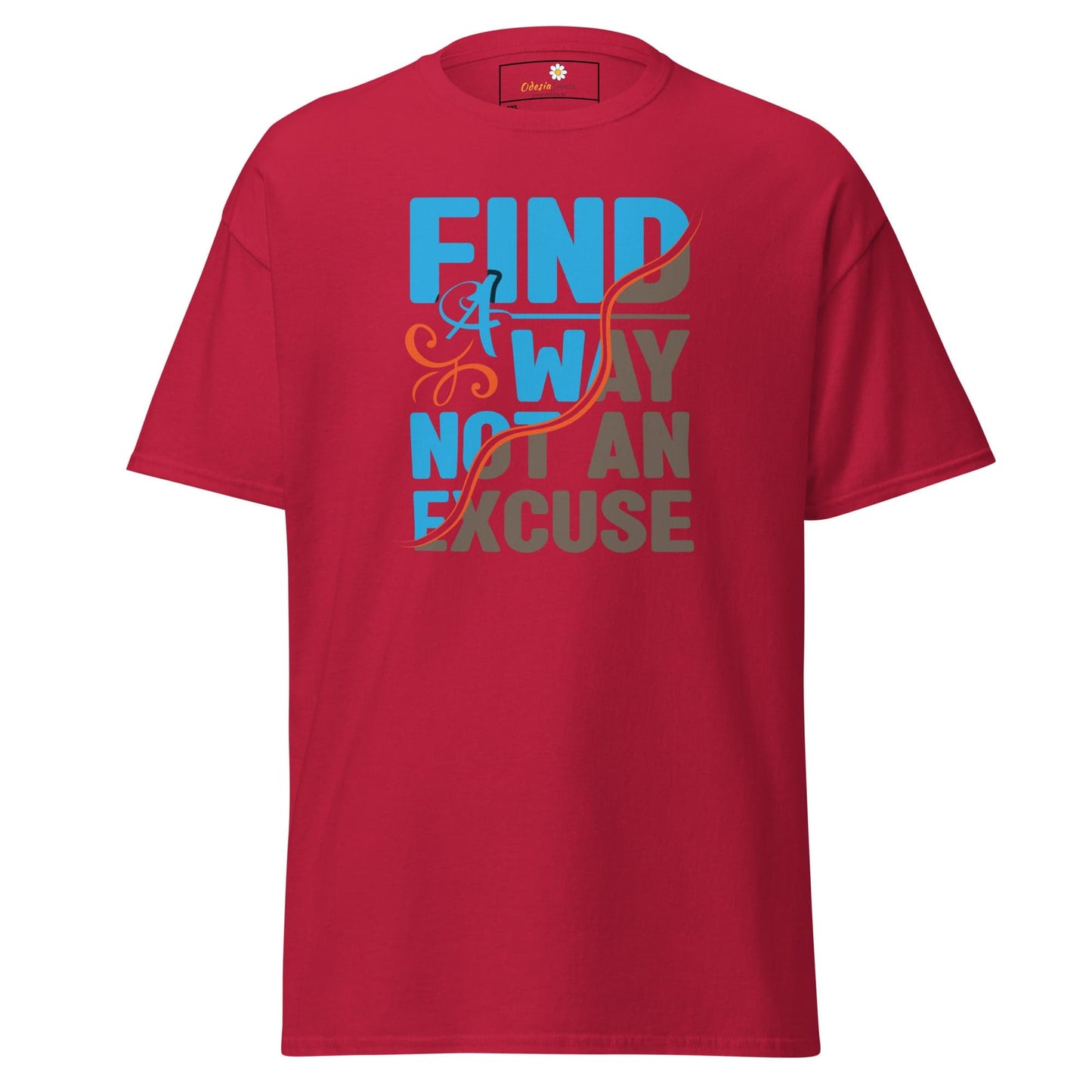 Red T-shirt with motivational text from T-SHIRT DESIGN TEE for Men and Women in 2XL to 5XL