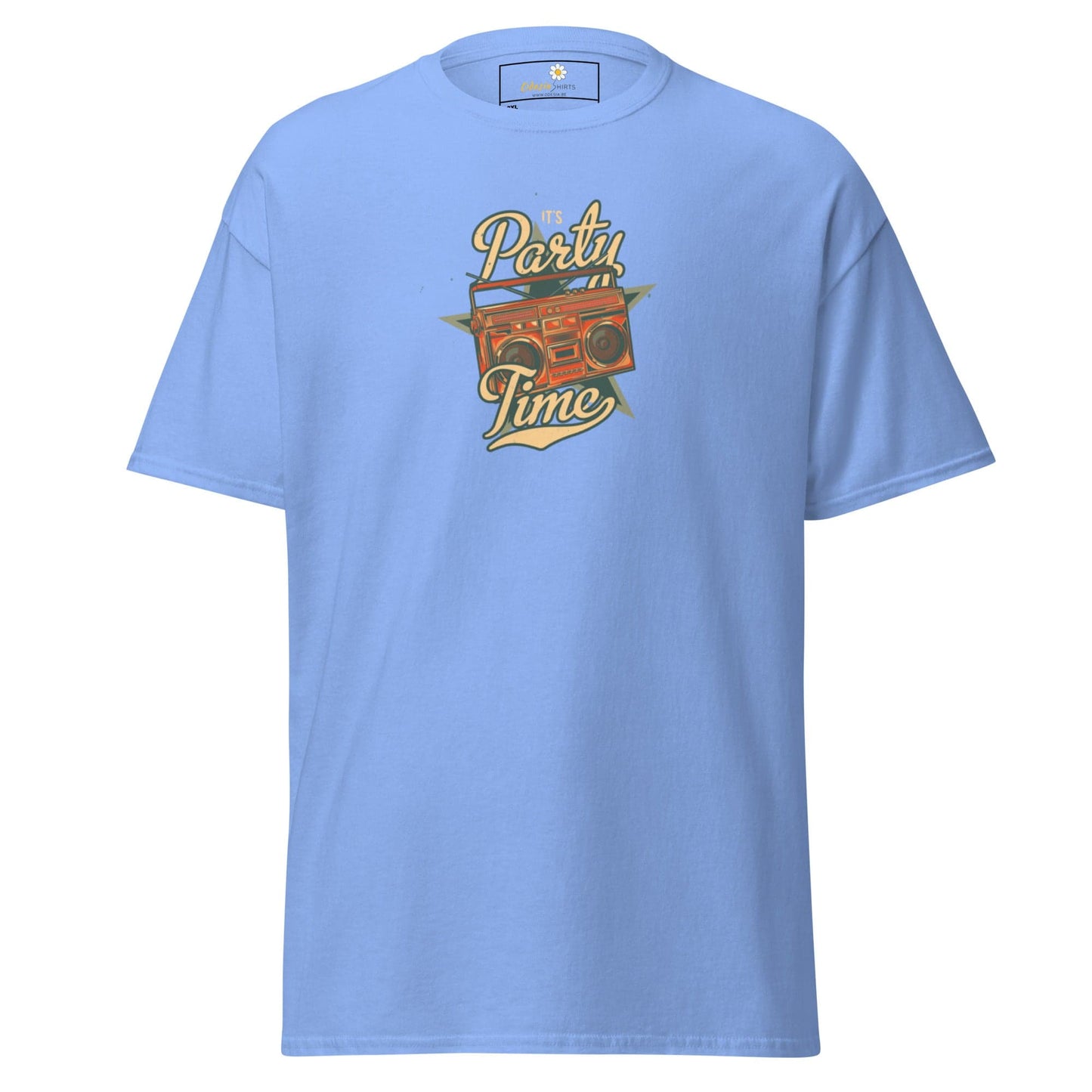Light blue T-shirt with boombox graphic for men and women in 2XL to 5XL sizes