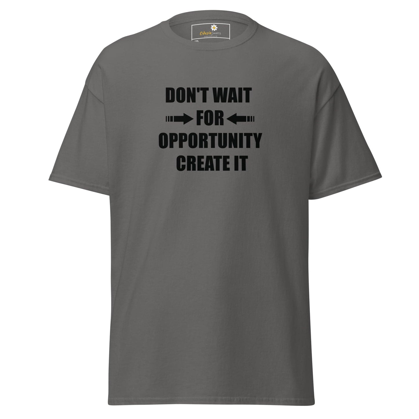 Gray T-shirt with motivational text from T-SHIRT DESIGN TEE for Men and Women in 2XL to 5XL