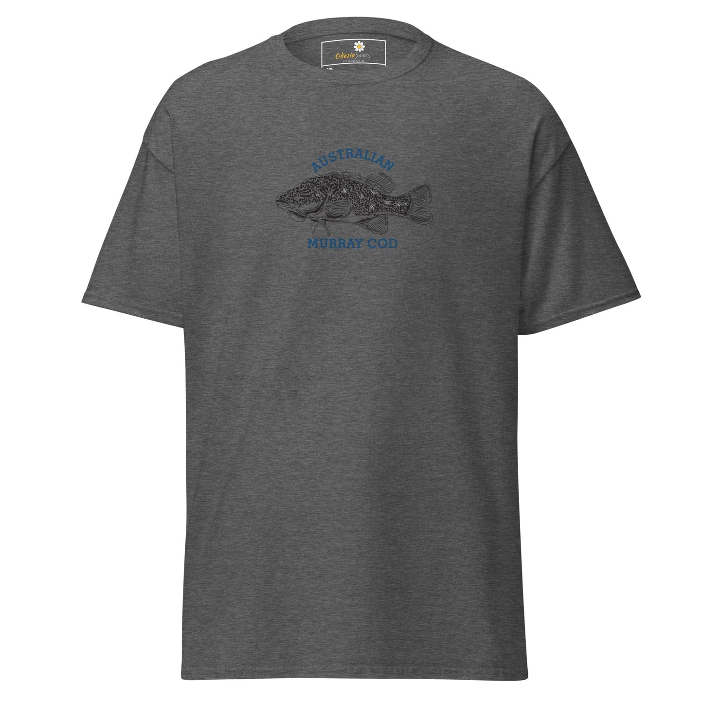 Gray T-shirt with fish graphic from T-SHIRT DESIGN TEE for Men and Women in 2XL to 5XL