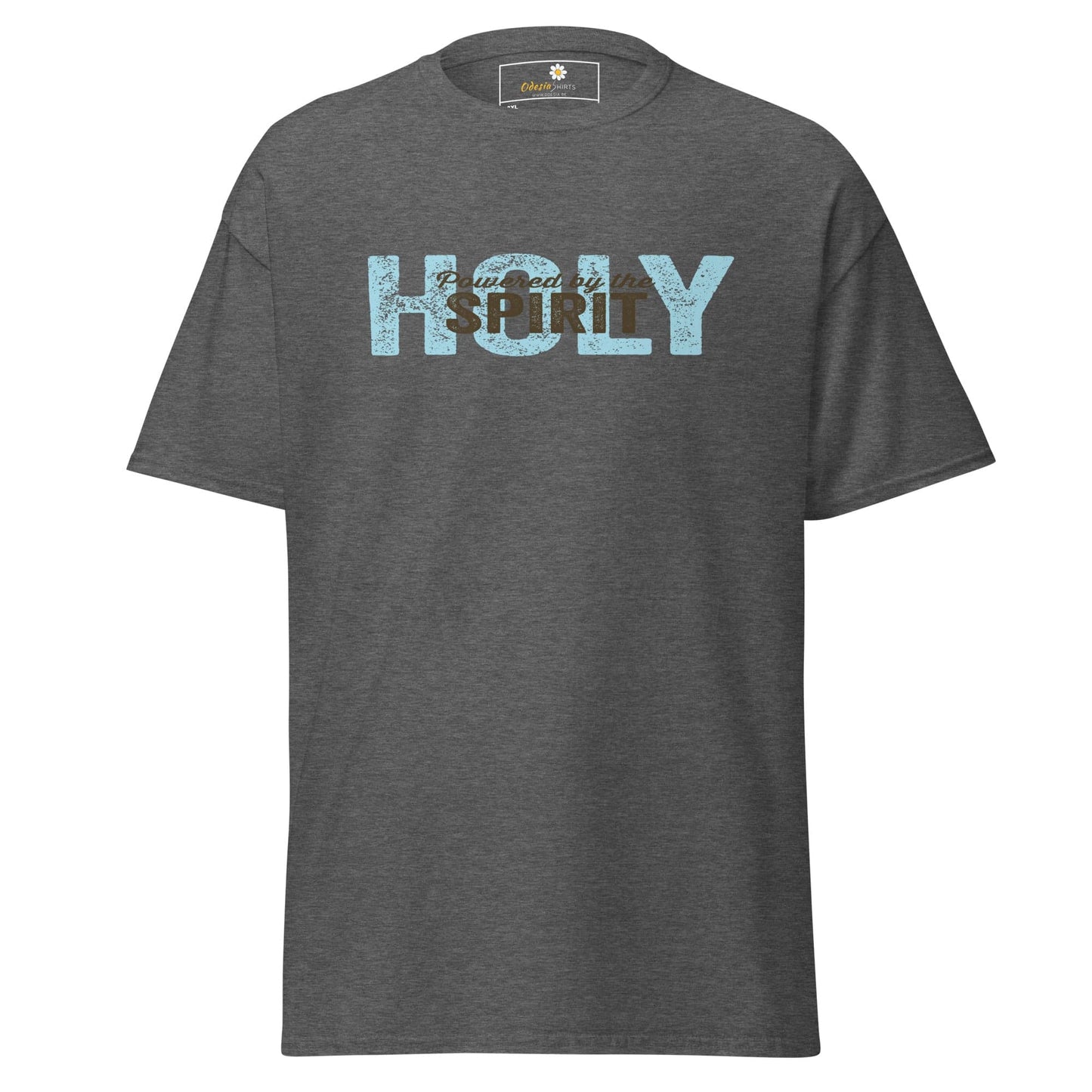 Gray T-shirt with Holy Spirit text from T-Shirt Design Tee for Men and Women in 2XL to 5XL