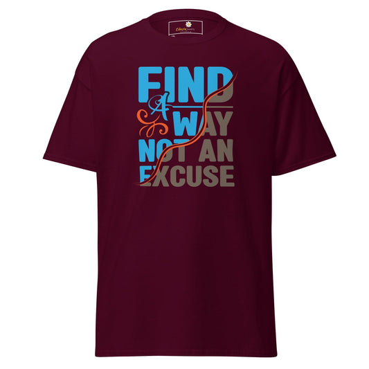 Maroon T-shirt featuring motivational text, suitable for men and women in 2XL to 5XL sizes