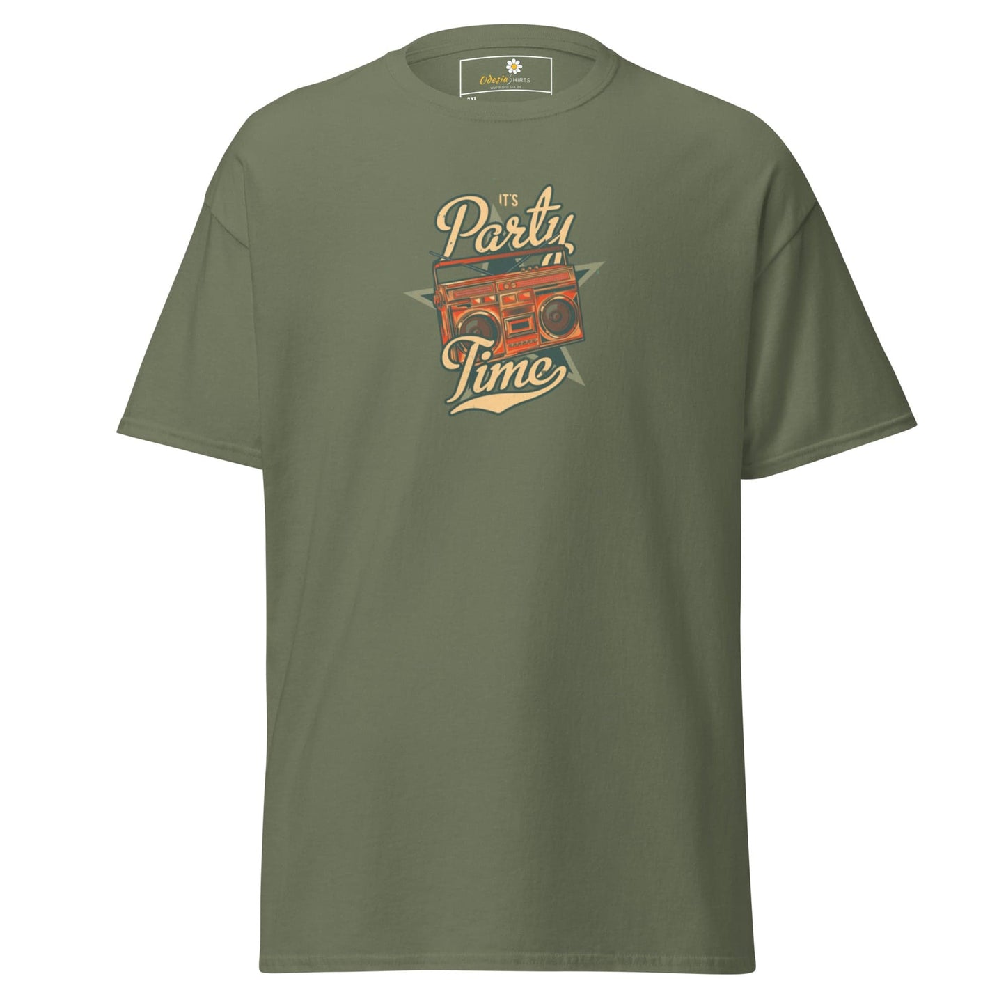 Olive green T-shirt designed for Men and Women in sizes 2XL to 5XL
