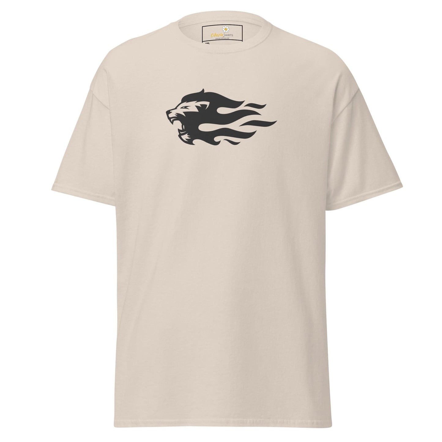 Beige T-shirt with lion graphic, available in 2XL to 5XL men’s and women’s sizes