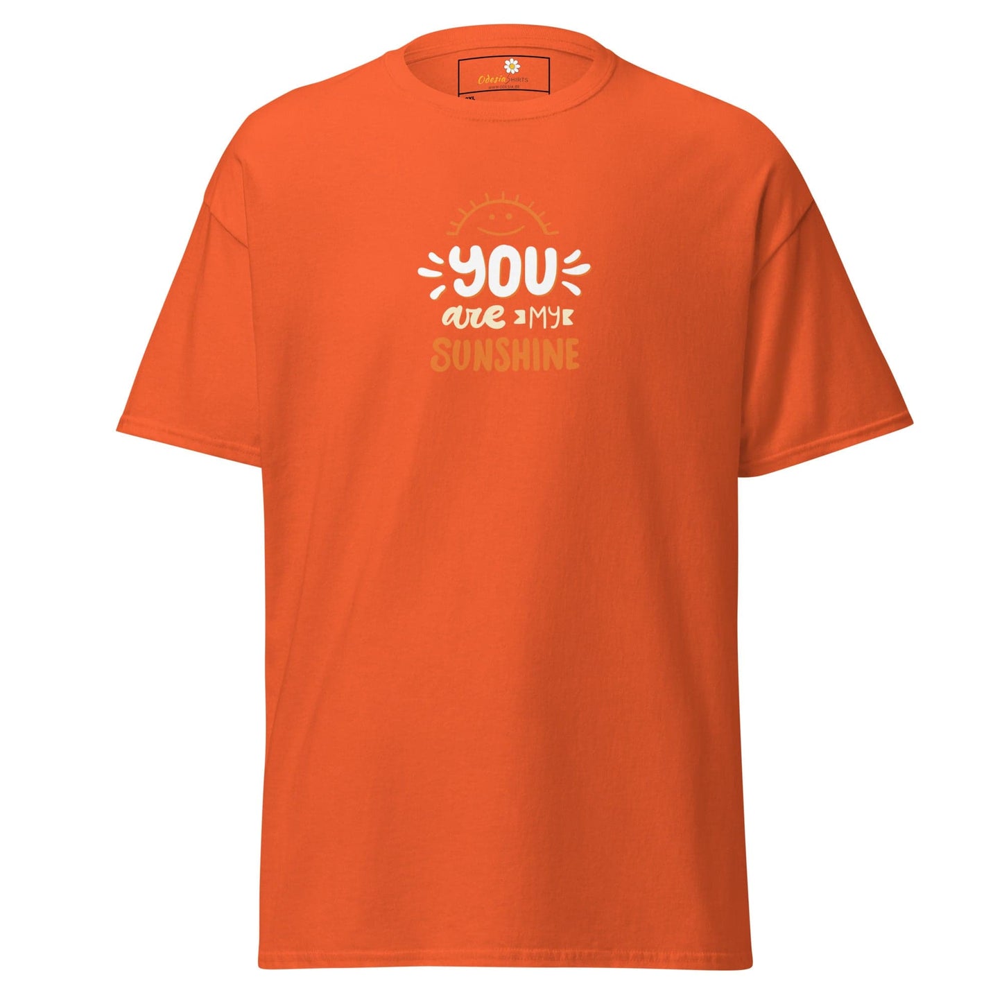Orange T-Shirt with You Are My Sunshine graphic from T-SHIRT DESIGN TEE for Men and Women