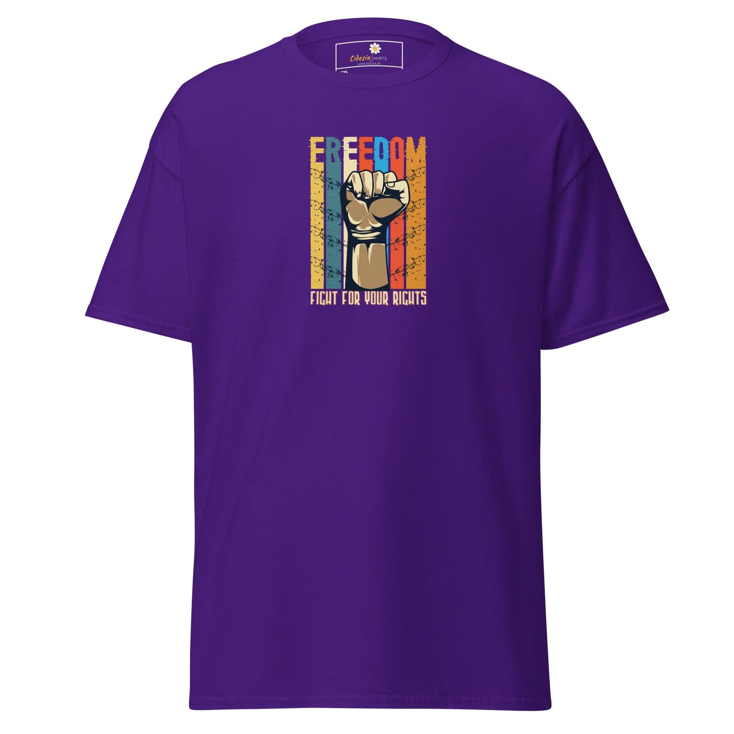 Purple T-shirt with Freedom graphic from T-SHIRT DESIGN TEE for men and women size 2XL to 5XL