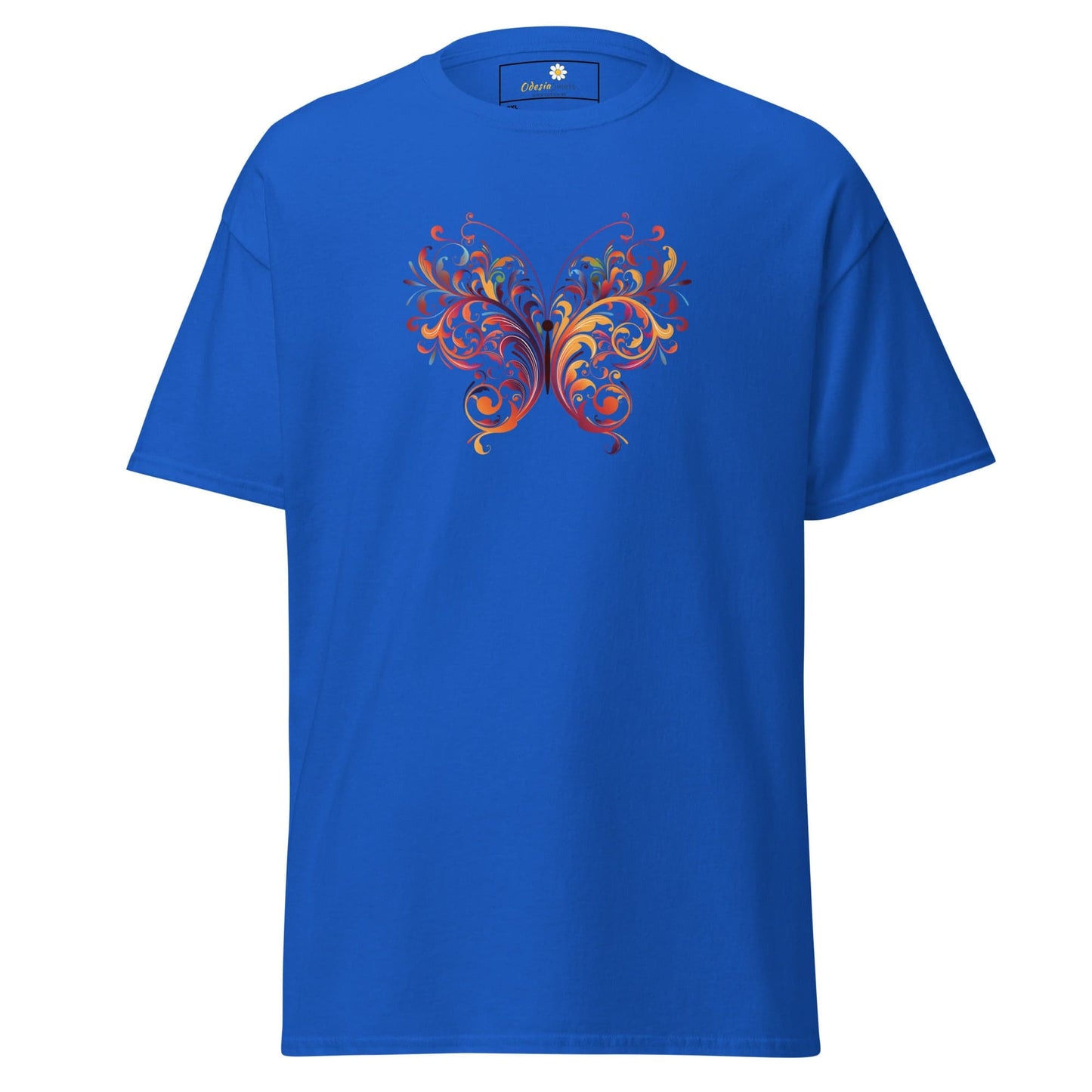 Blue T-Shirt with Butterfly Design for Men and Women in 2XL to 5XL sizes