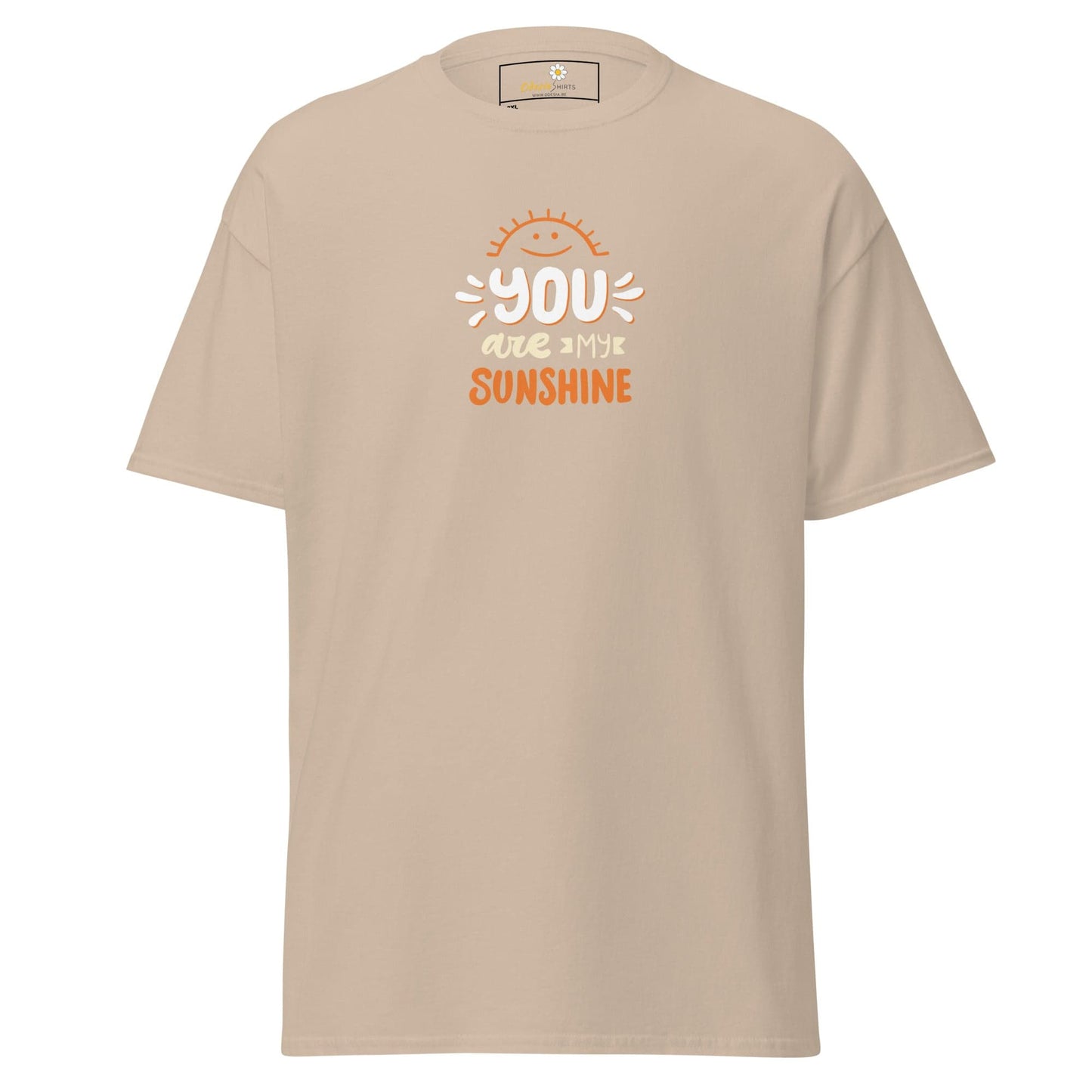 Beige T-shirt with You Are My Sunshine graphic from T-SHIRT DESIGN TEE MEN WOMEN 2XL-5XL