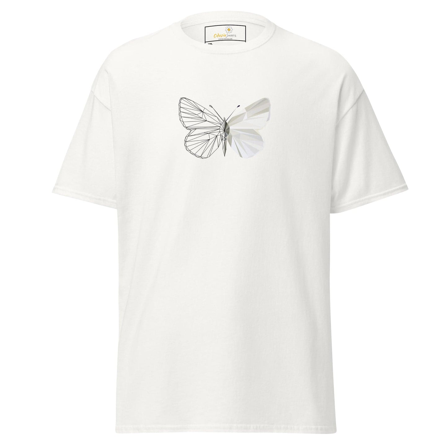 White T-shirt featuring butterfly graphic from T-SHIRT DESIGN TEE for Men and Women