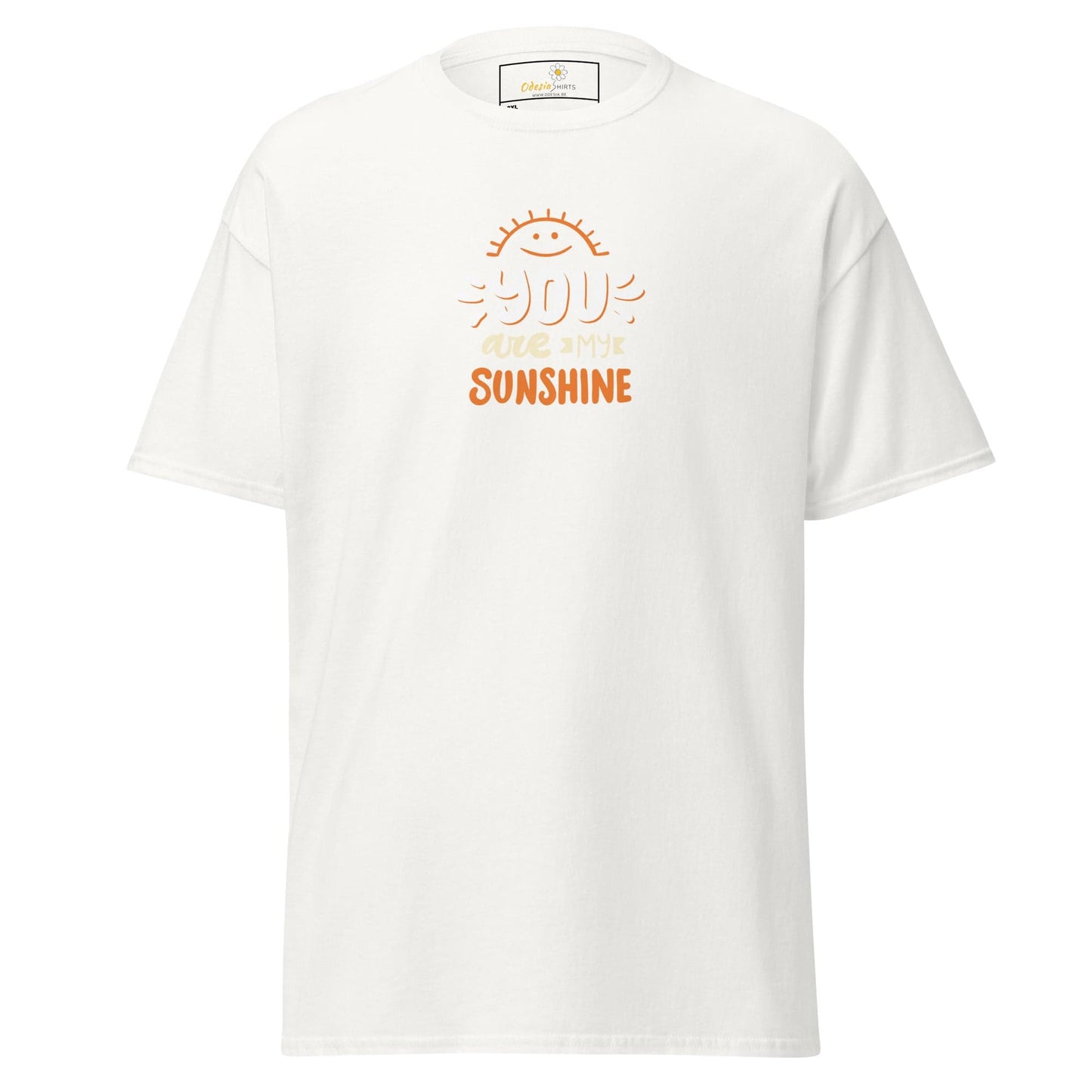 White T-shirt with sun graphic from T-Shirt Design Tee for Men and Women in 2XL to 5XL